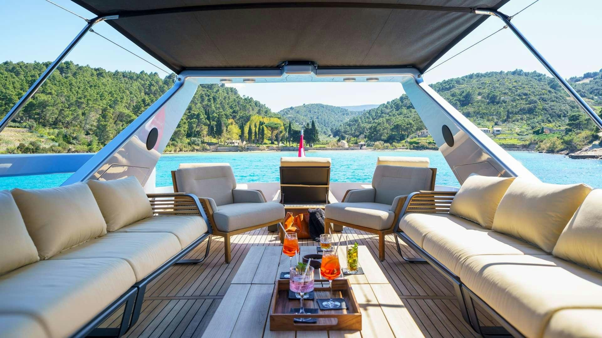 a boat on the water aboard PHANTOM Yacht for Charter