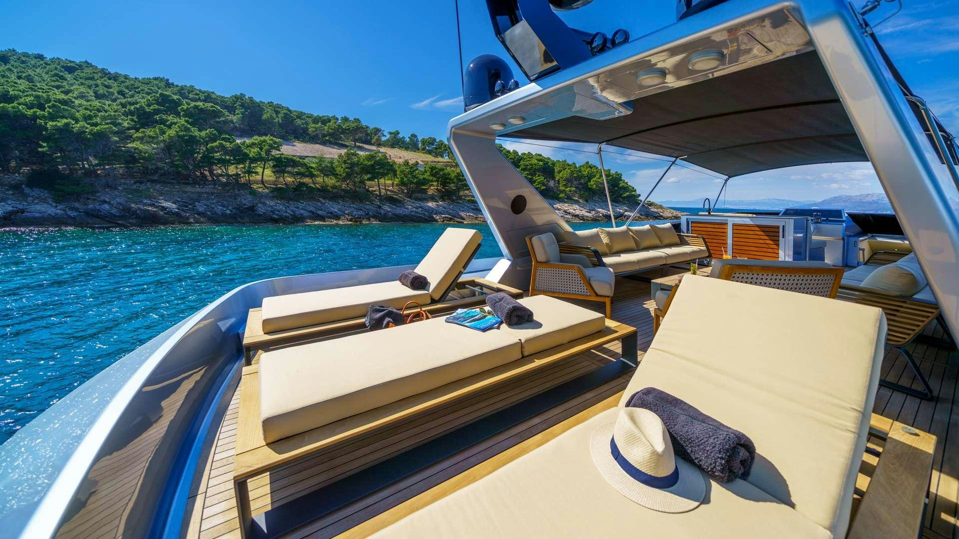 a boat on the water aboard PHANTOM Yacht for Charter