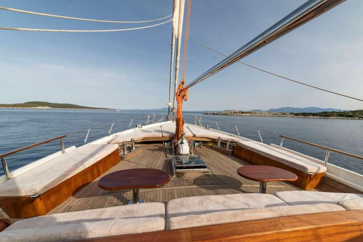 a boat on the water aboard TORINI Yacht for Charter