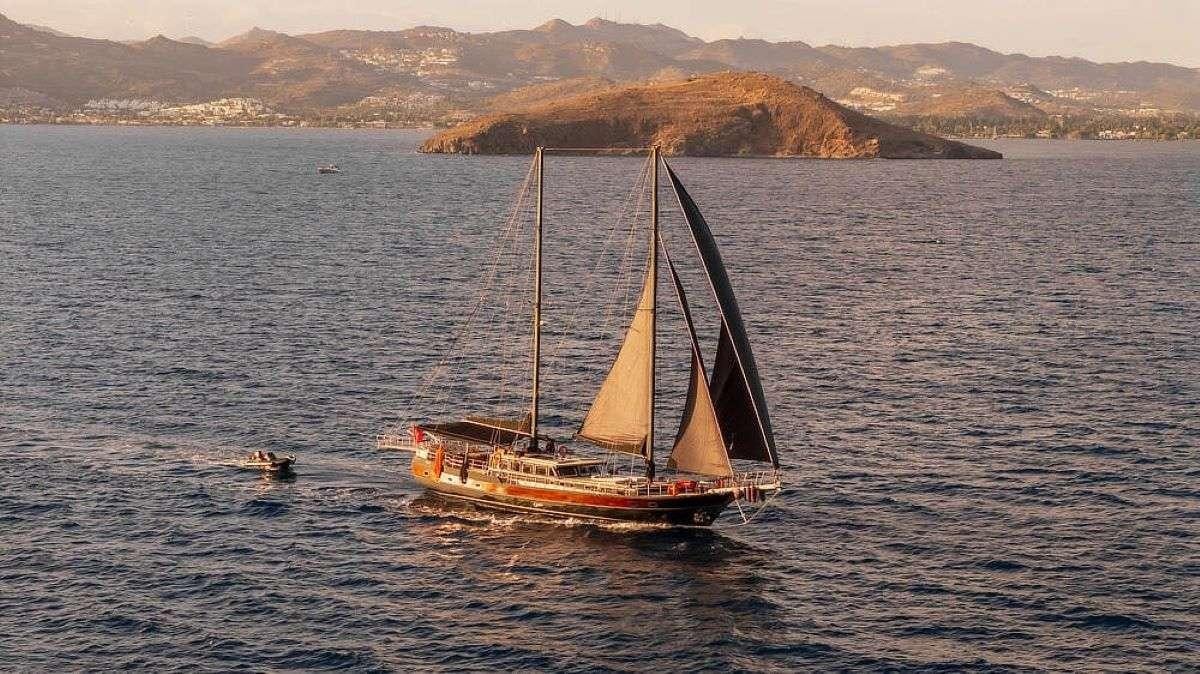 a sailboat in the water aboard MY LOVER Yacht for Charter