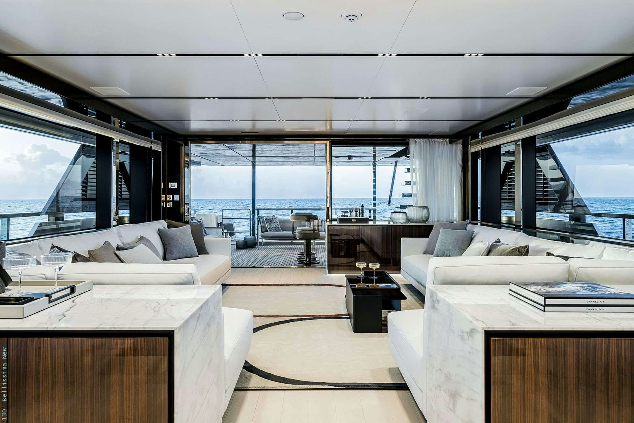 a room with a large window aboard TASTY WAVES Yacht for Charter