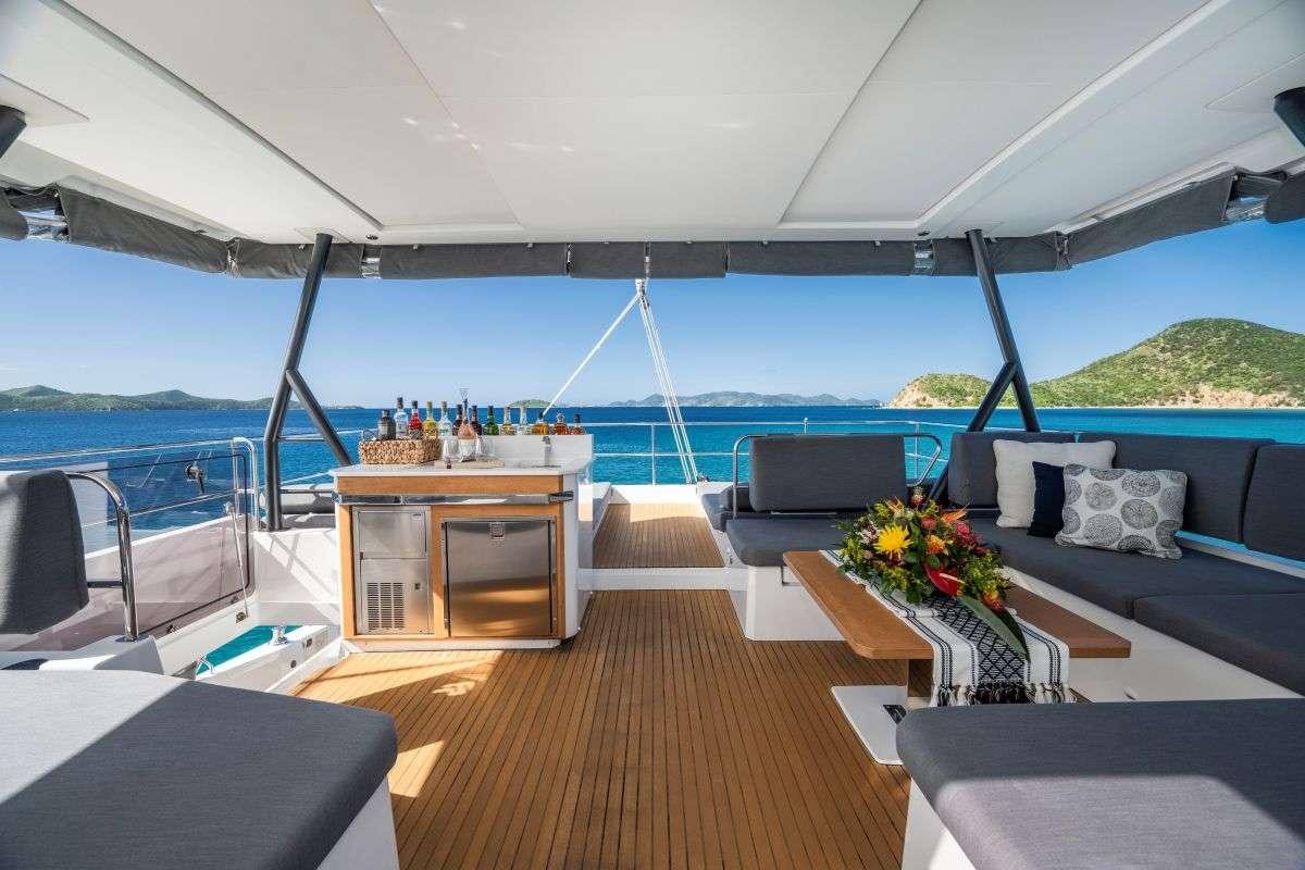 a boat on the water aboard LYRA Yacht for Charter