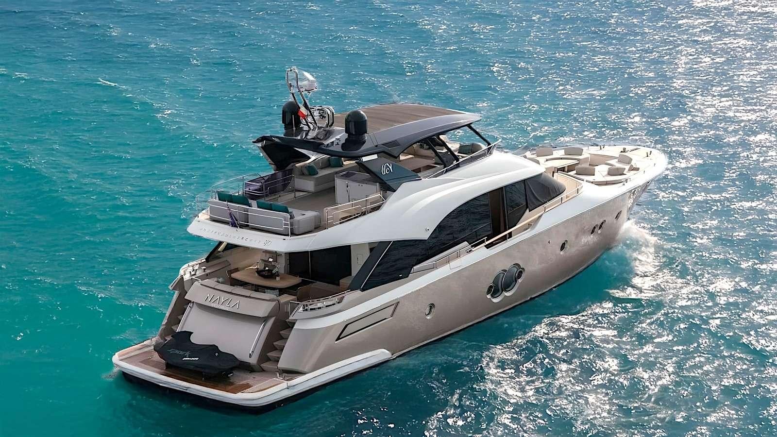 a boat in the water aboard NAYLA Yacht for Charter