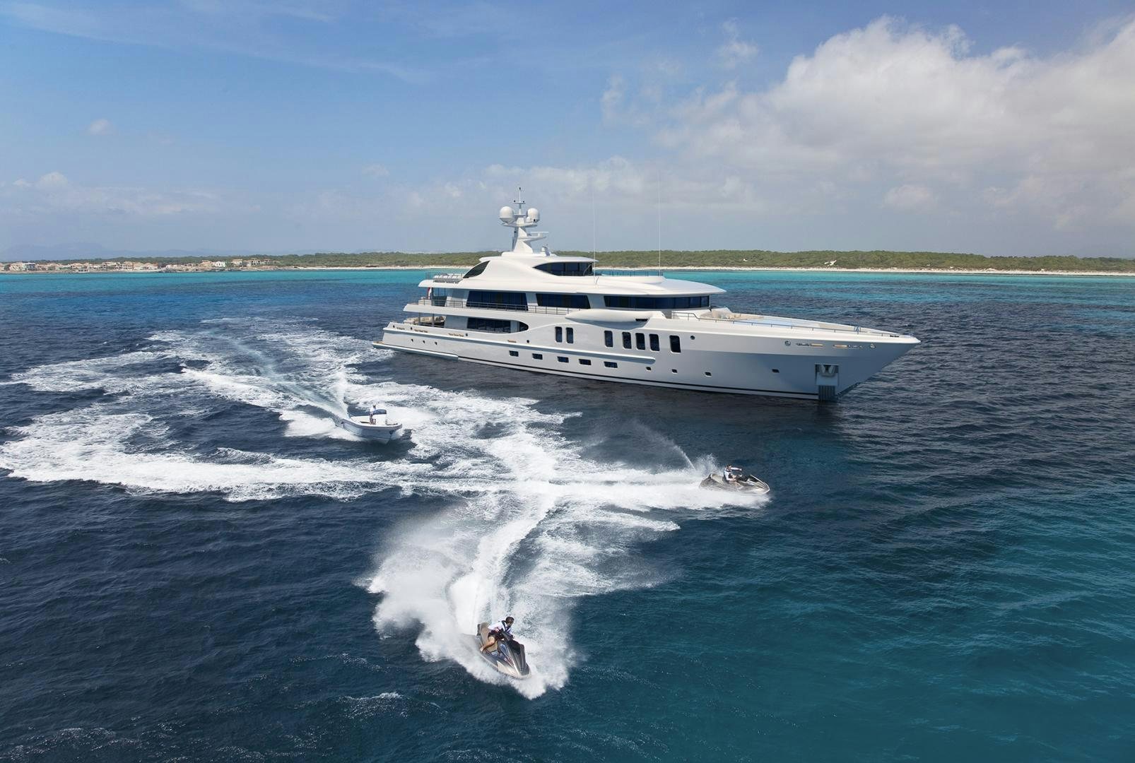 a boat on the water aboard AMELS 220 Yacht for Sale