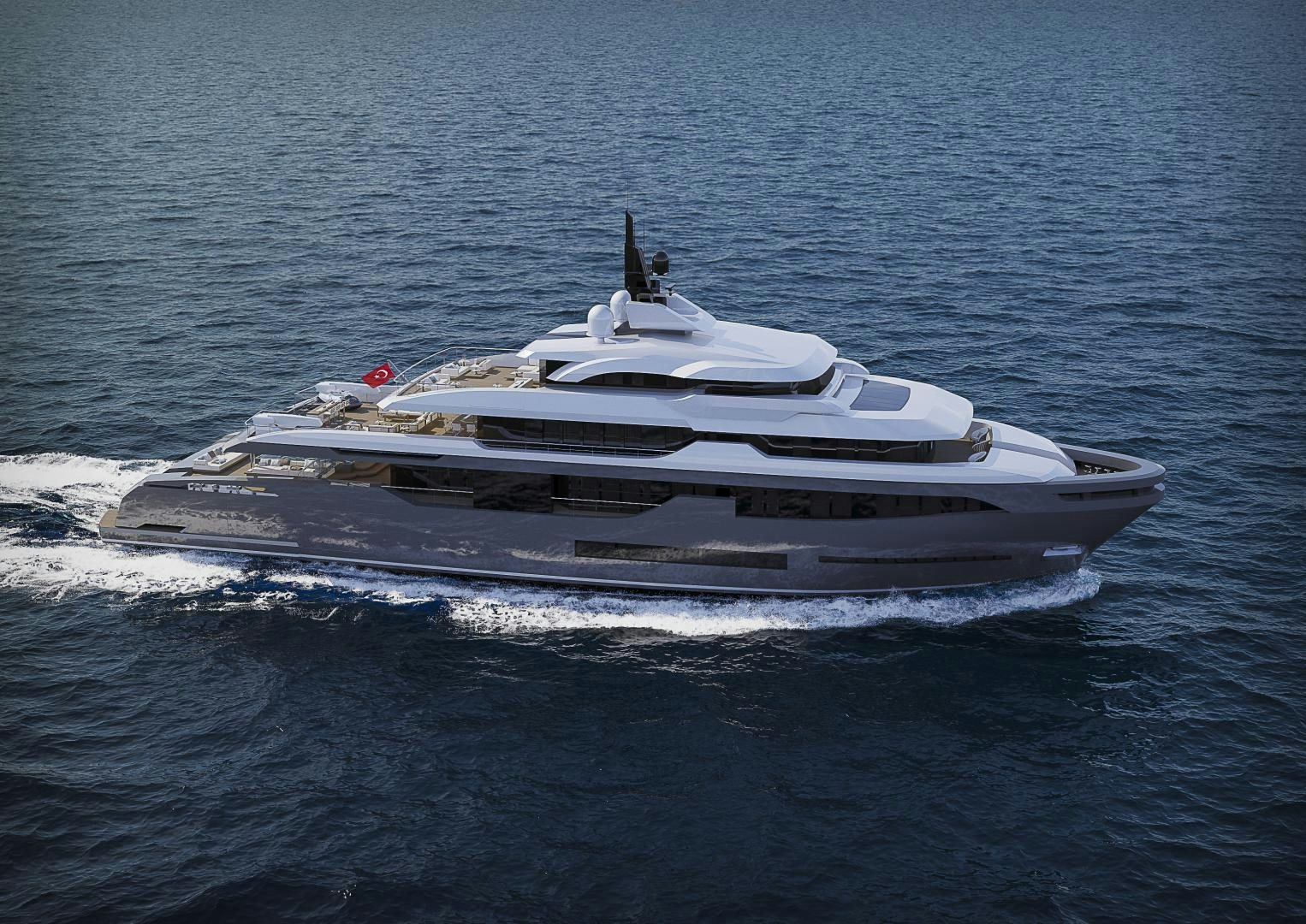a boat on the water aboard RMK 58M Yacht for Sale