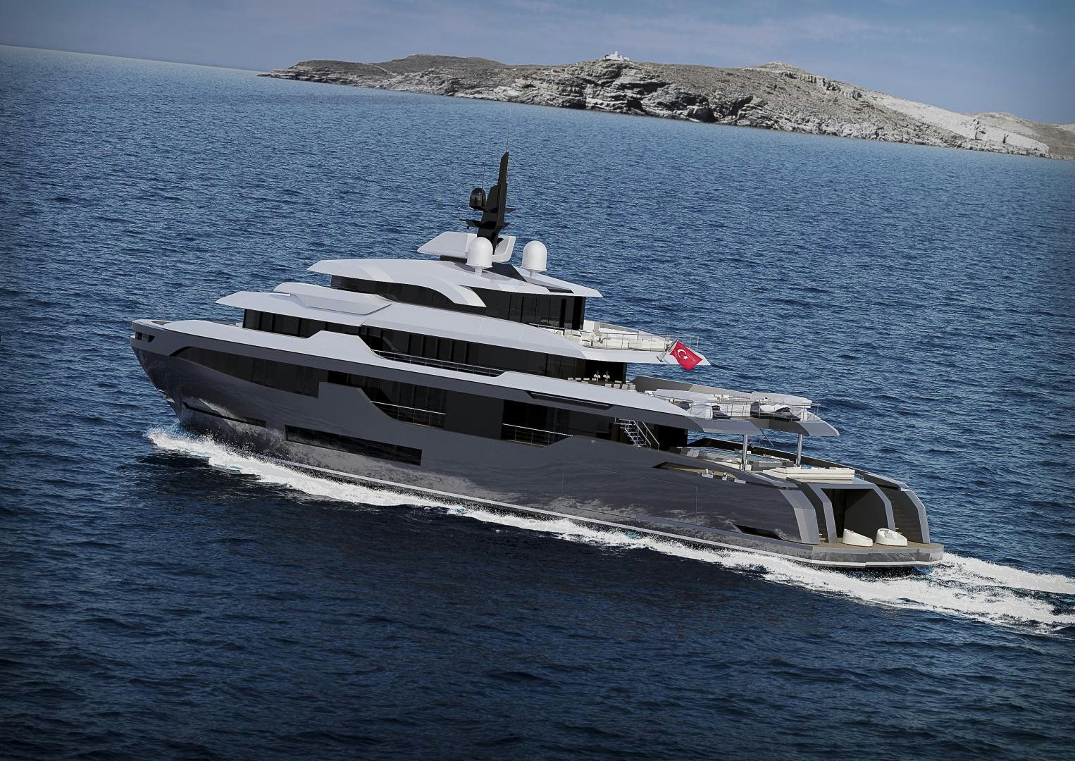 a boat on the water aboard RMK 58M Yacht for Sale