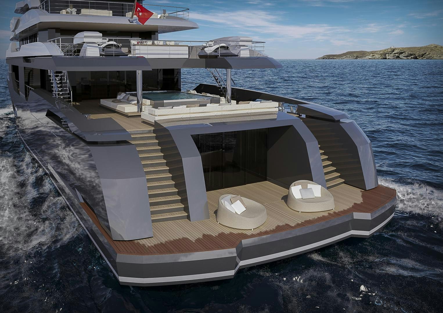 a boat on the water aboard RMK 58M Yacht for Sale