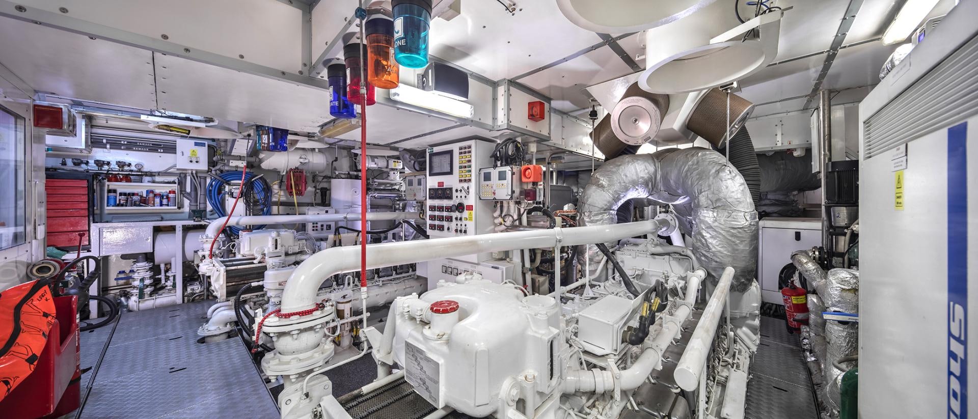 a room with machinery and equipment aboard THUNDER Yacht for Sale