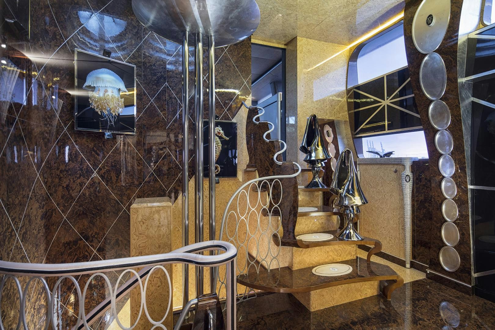 a room with a table and chairs aboard THUNDER Yacht for Sale