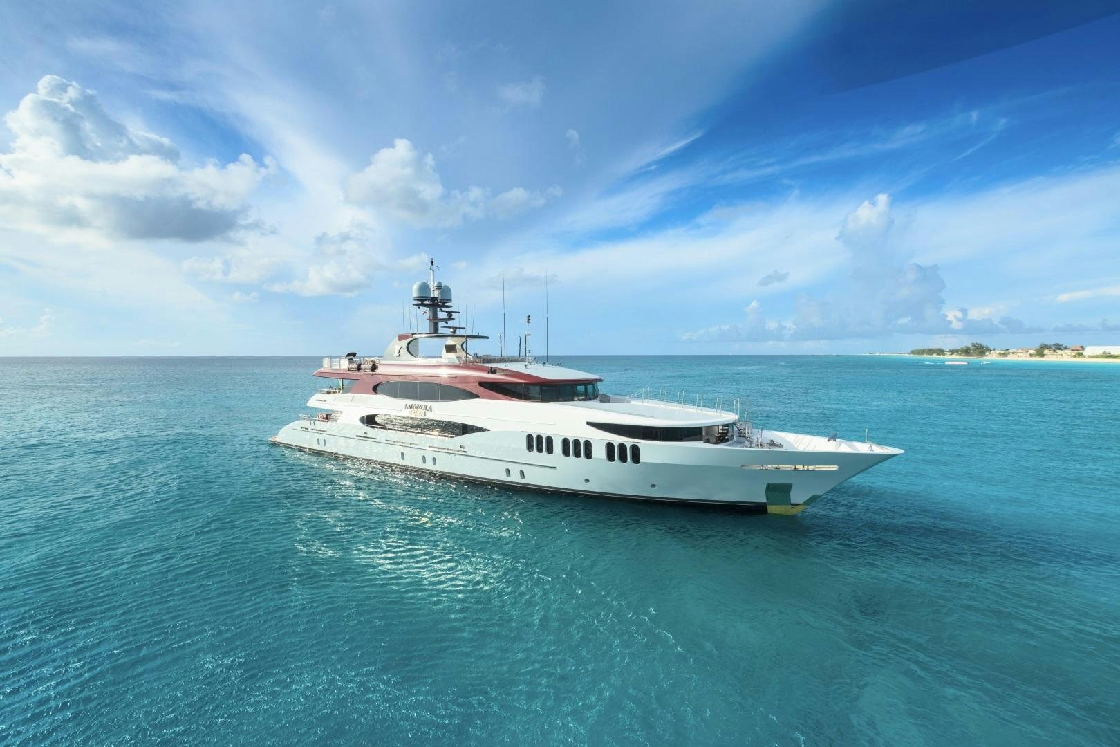 a white boat in the water aboard AMARULA SUN Yacht for Sale