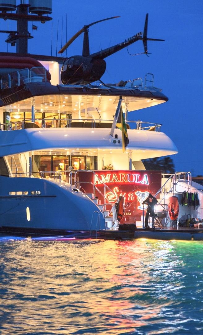 a large boat docked at a port aboard AMARULA SUN Yacht for Sale