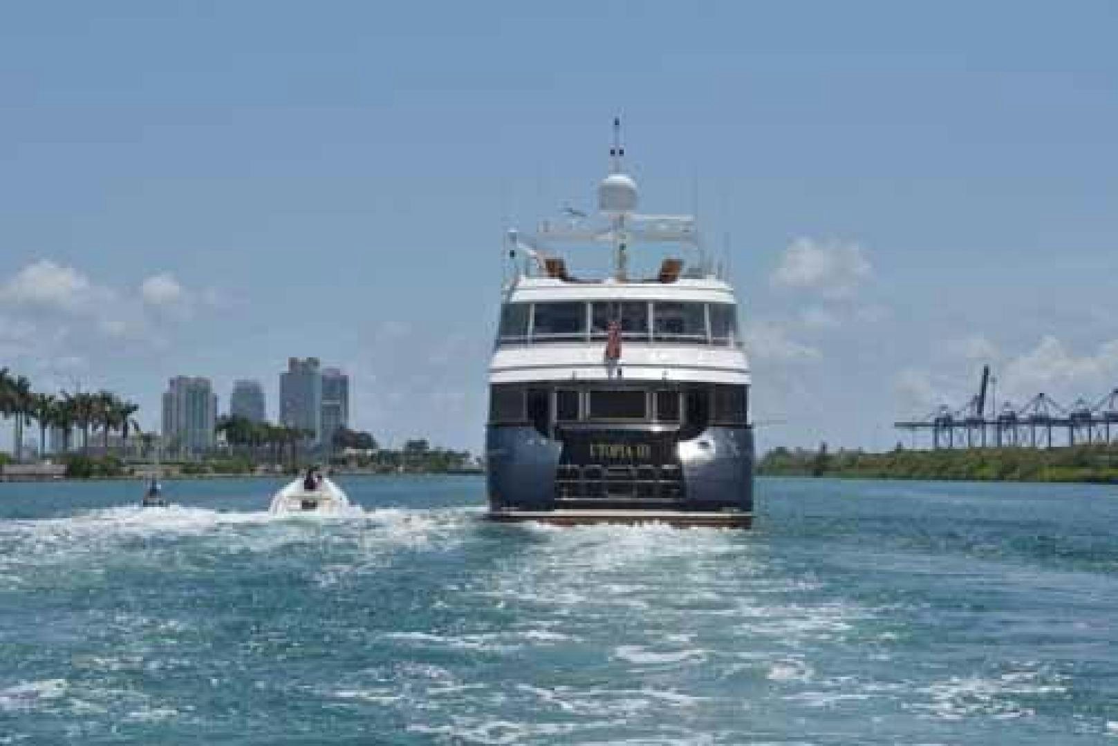 a boat on the water aboard UTOPIA III Yacht for Sale