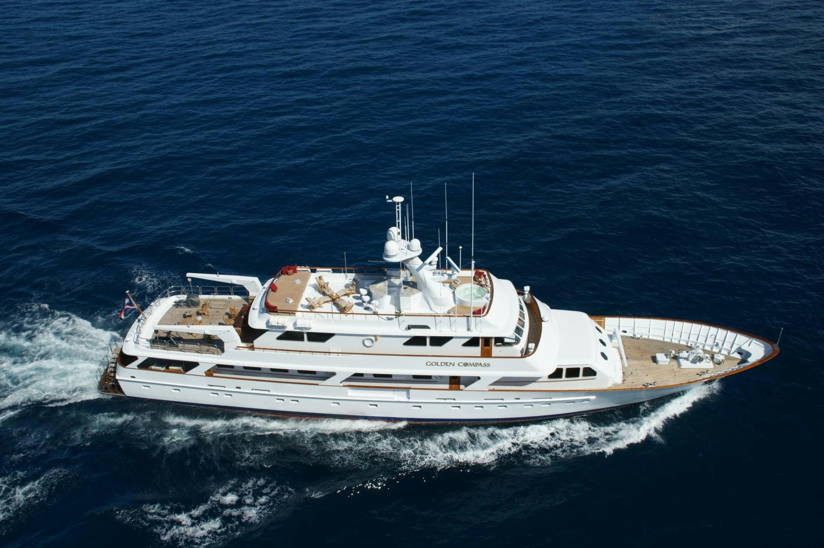 a boat on the water aboard GOLDEN COMPASS Yacht for Sale