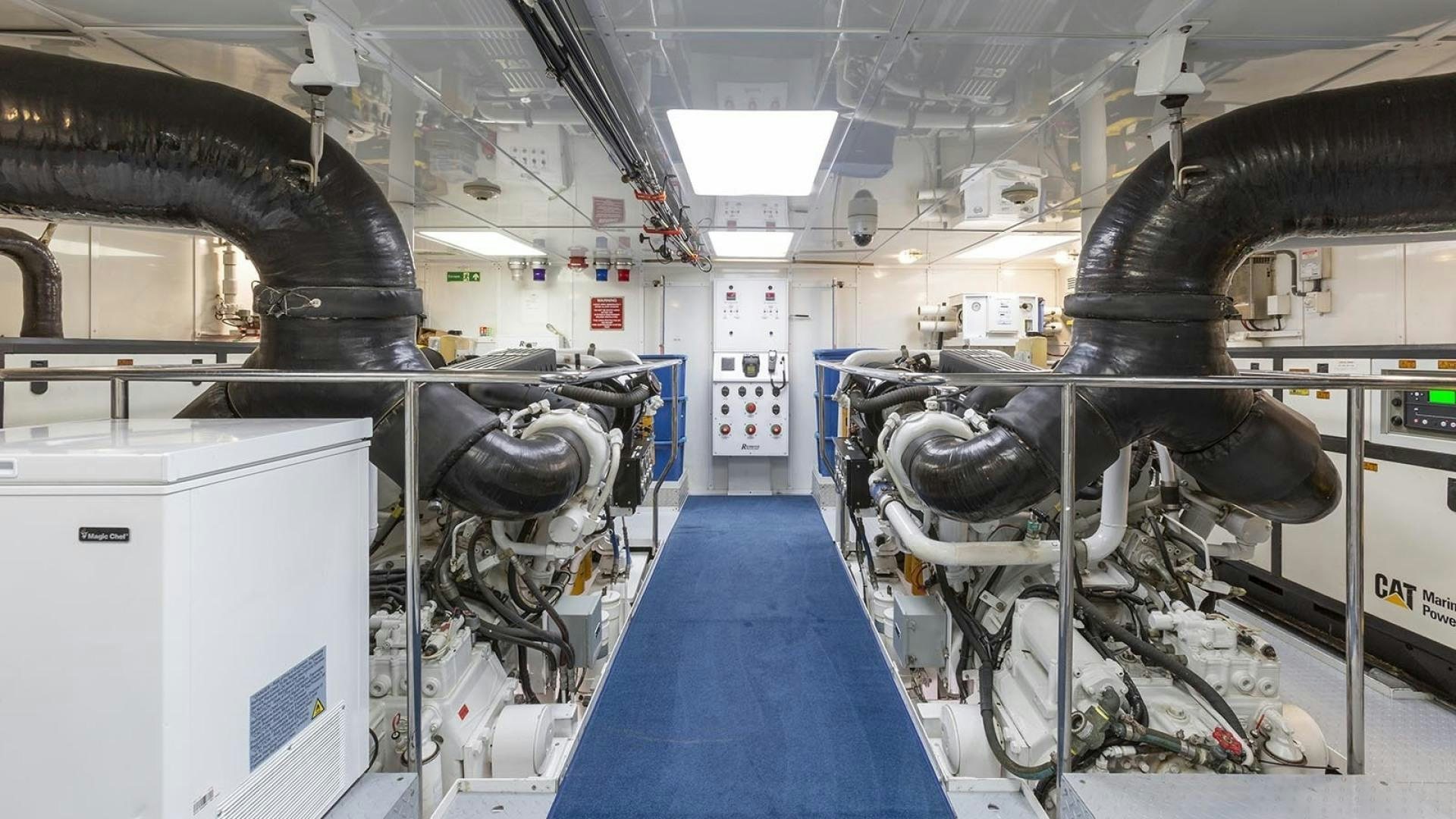 a machine in a factory aboard FAR FROM IT Yacht for Sale