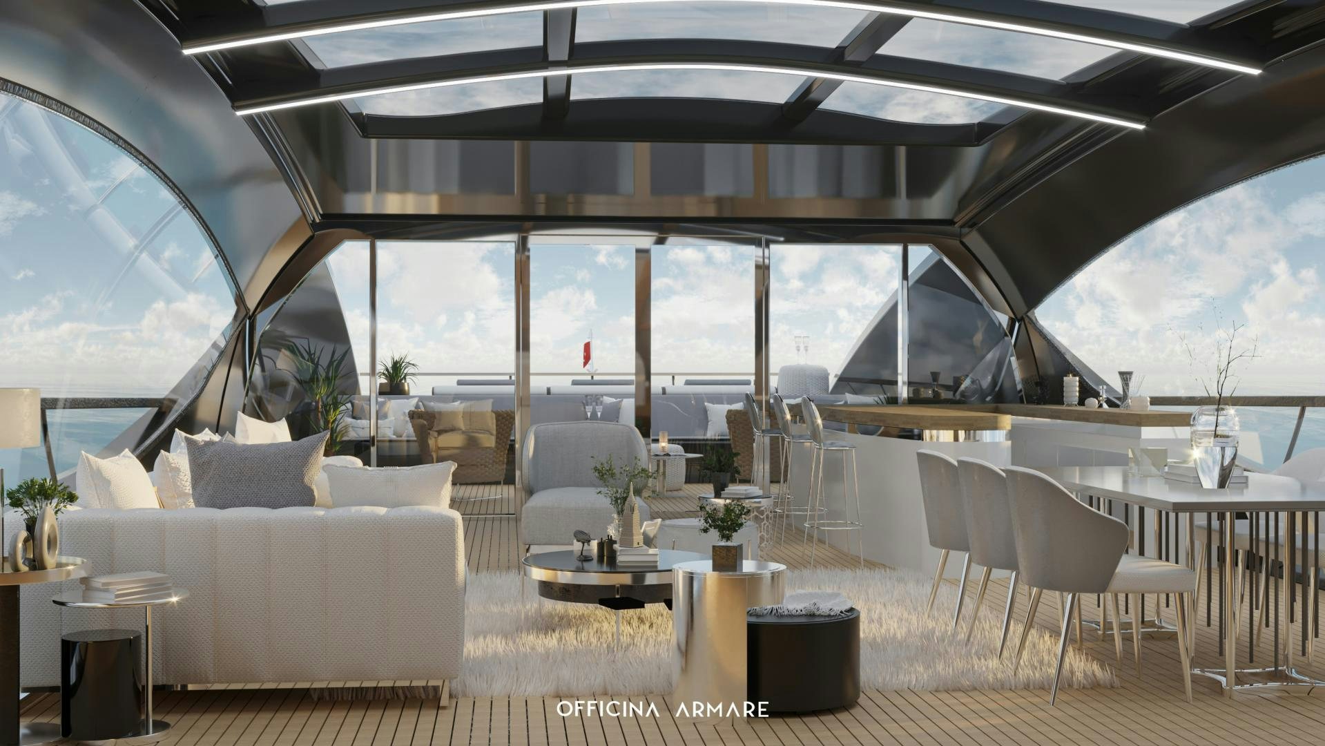 a room with a couch and chairs aboard BADGAL Yacht for Sale