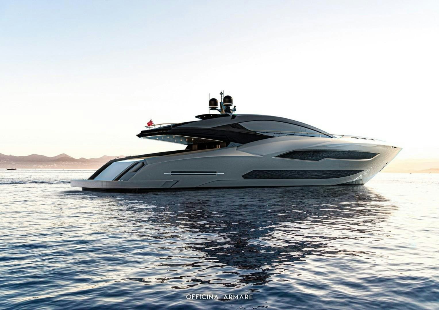 a white yacht on the water aboard BADGAL Yacht for Sale