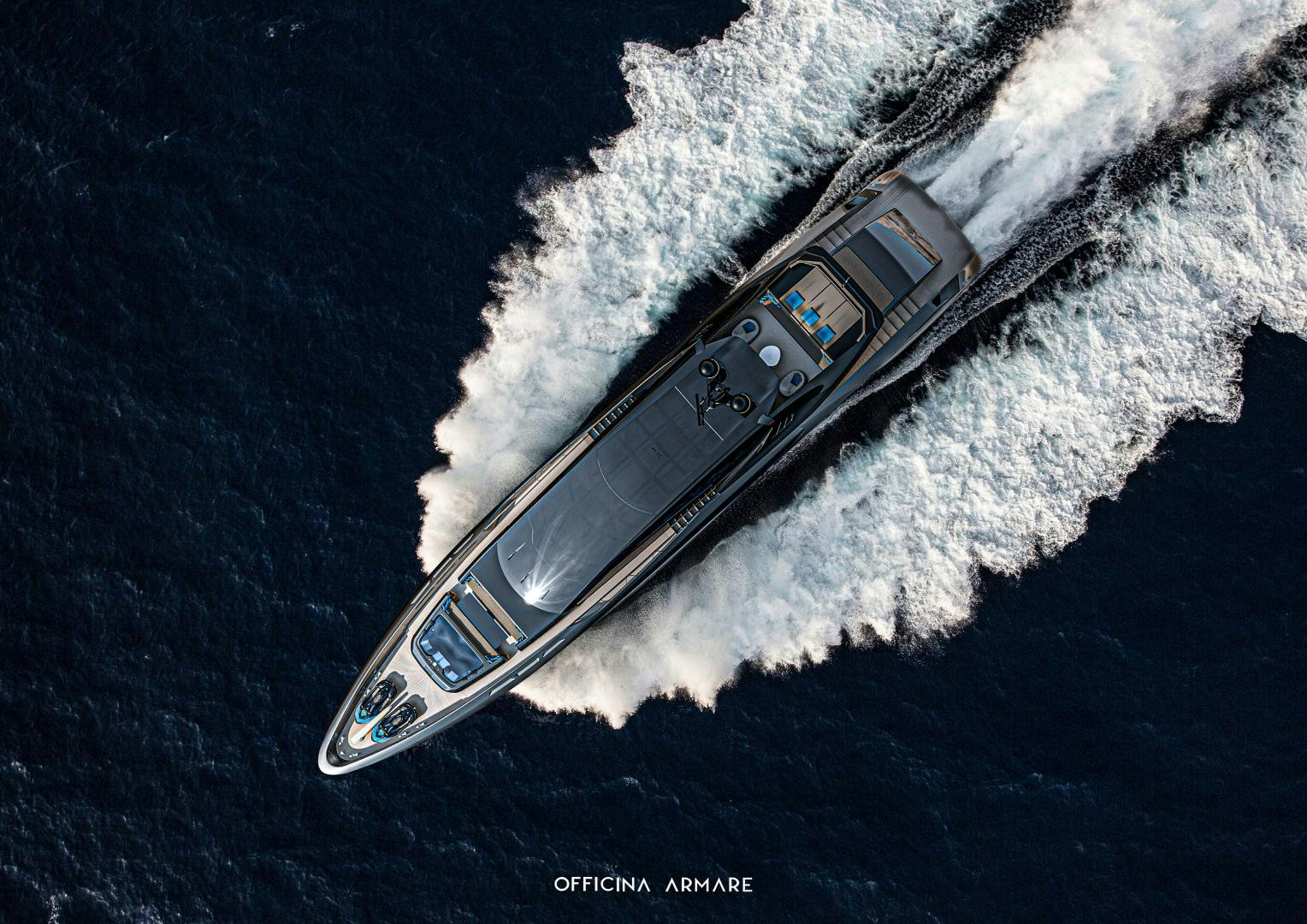 a satellite in space aboard BADGAL Yacht for Sale