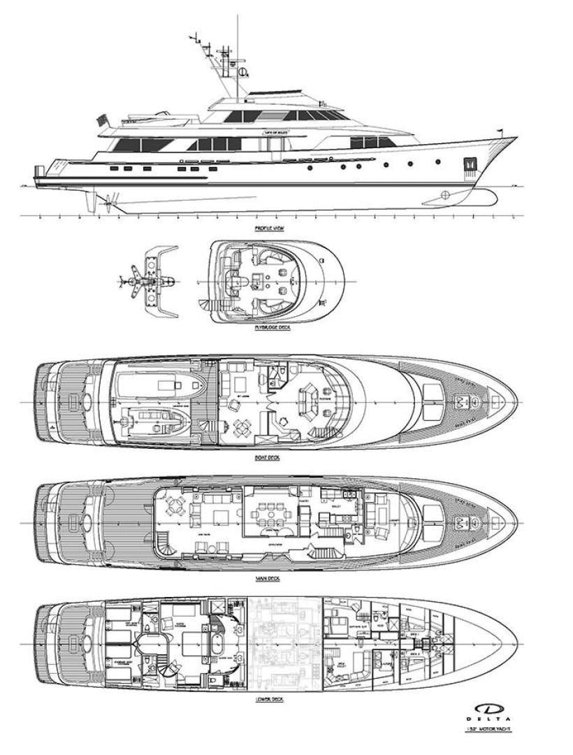 diagram, engineering drawing aboard MARLINDA Yacht for Sale