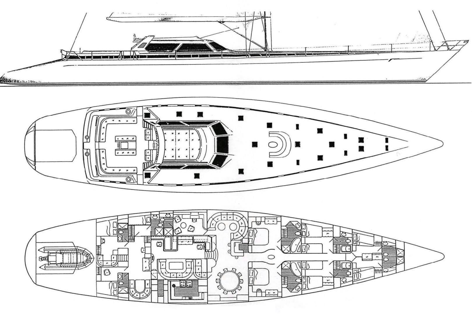 diagram, engineering drawing aboard LATITUDE Yacht for Sale