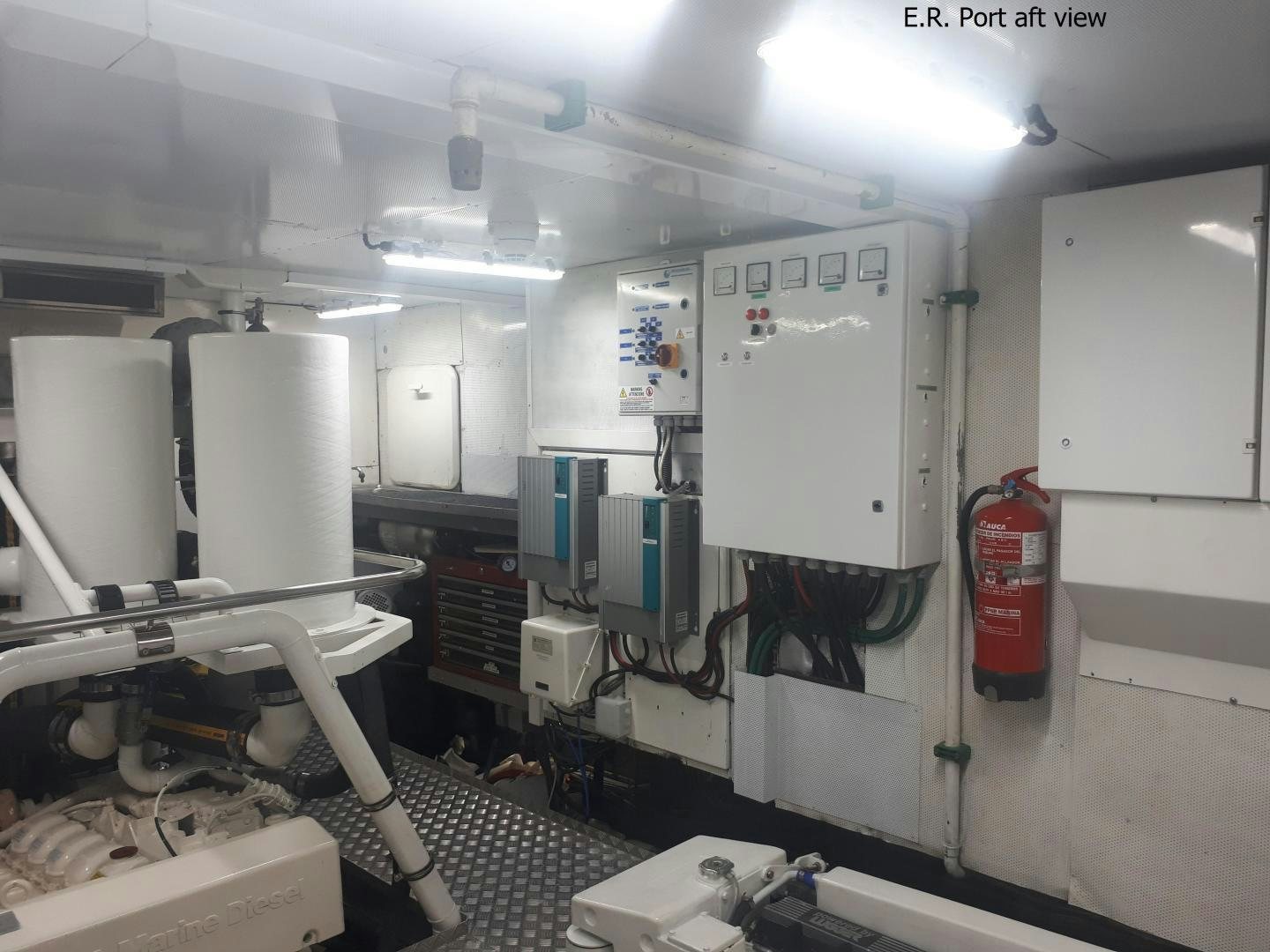 a room with machinery aboard LATITUDE Yacht for Sale
