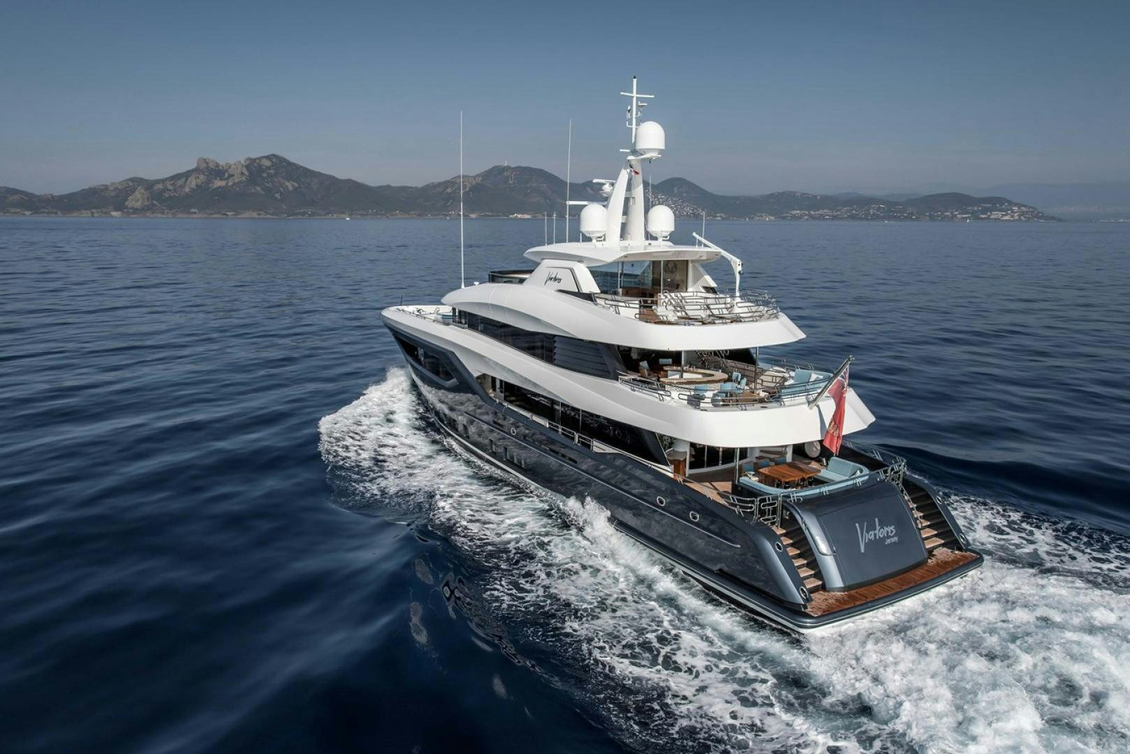 a boat on the water aboard VIATORIS Yacht for Sale