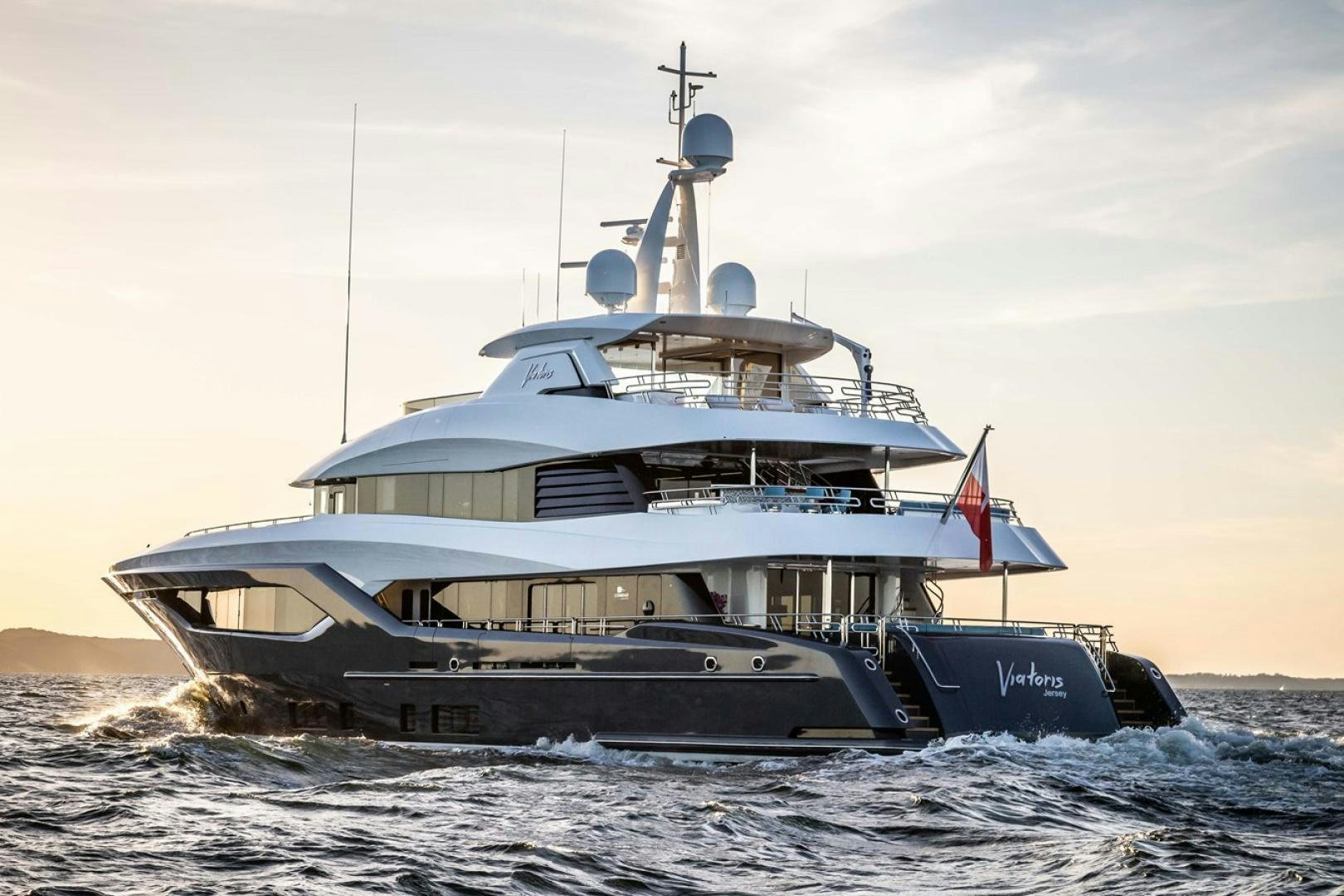 a boat on the water aboard VIATORIS Yacht for Sale
