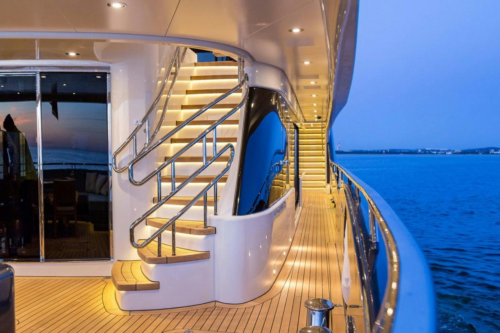 a staircase on a boat aboard VIATORIS Yacht for Sale