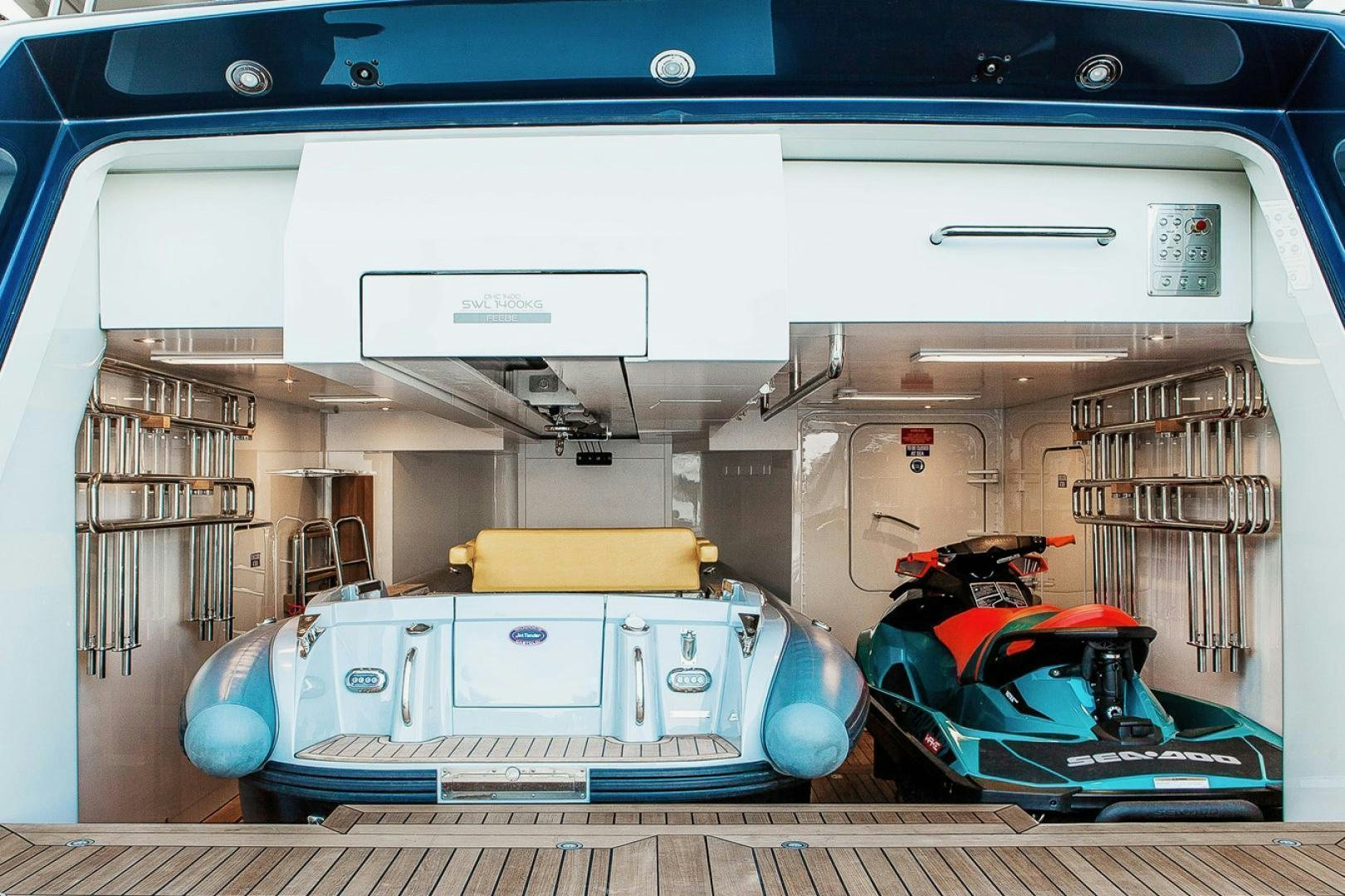 a machine with a large piece of equipment on it aboard VIATORIS Yacht for Sale