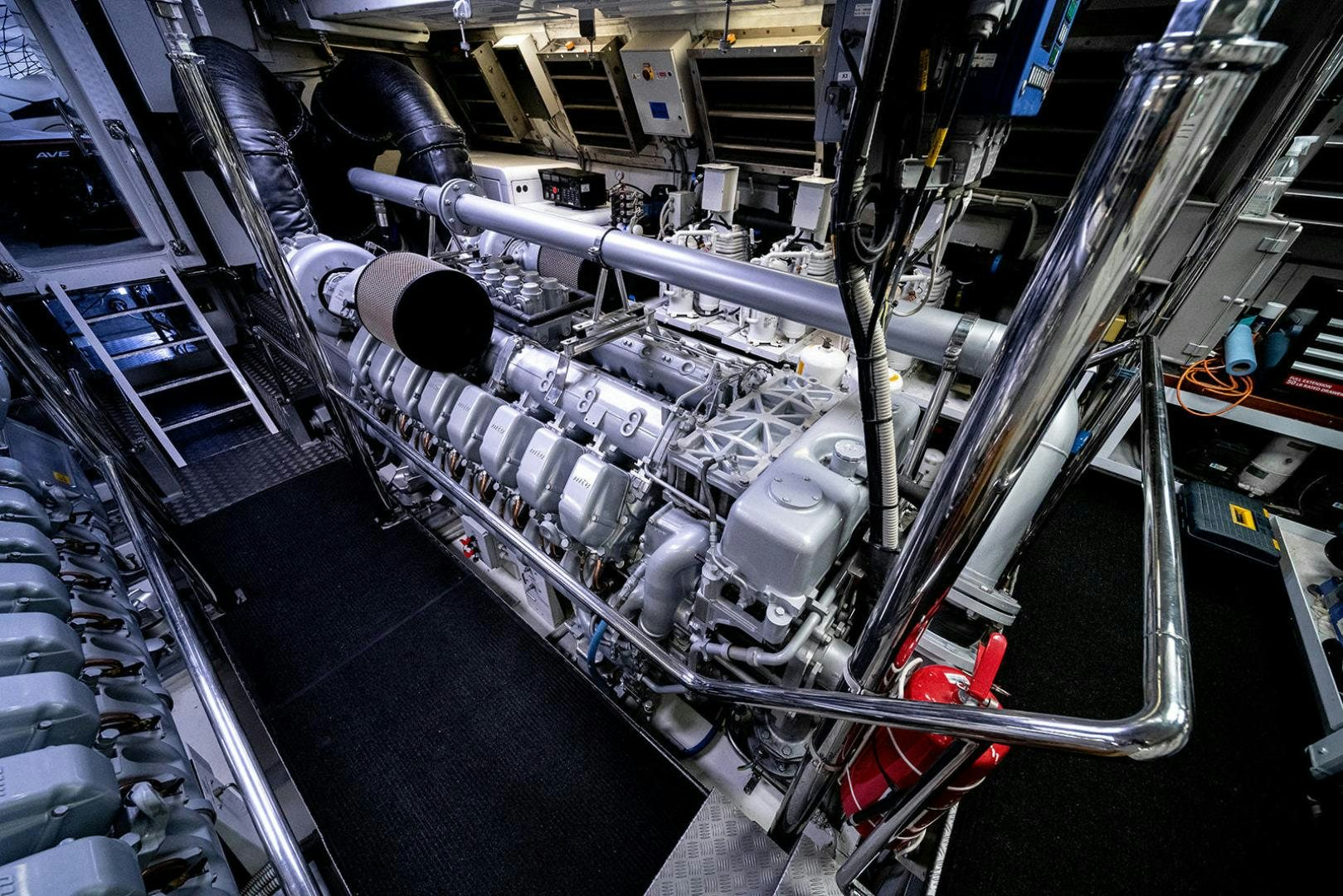 a large machine with many wires aboard HARMONIC WAVES Yacht for Sale