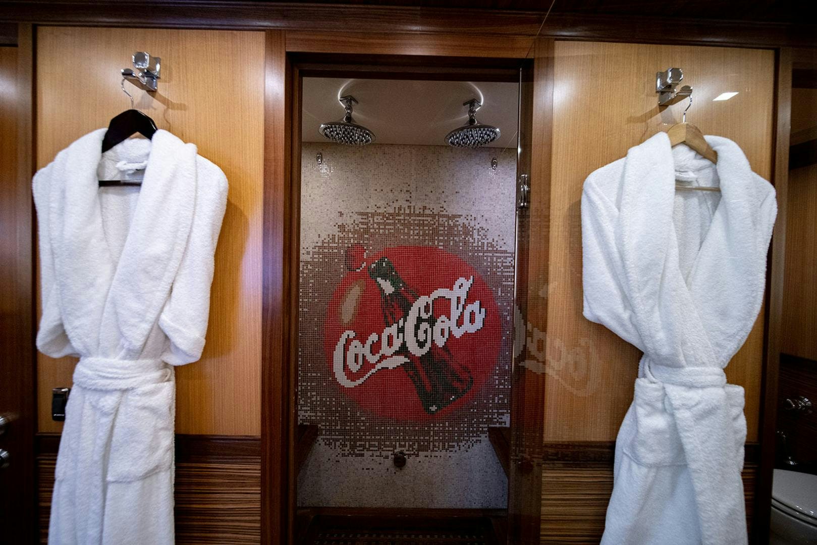 a display of clothes aboard HARMONIC WAVES Yacht for Sale