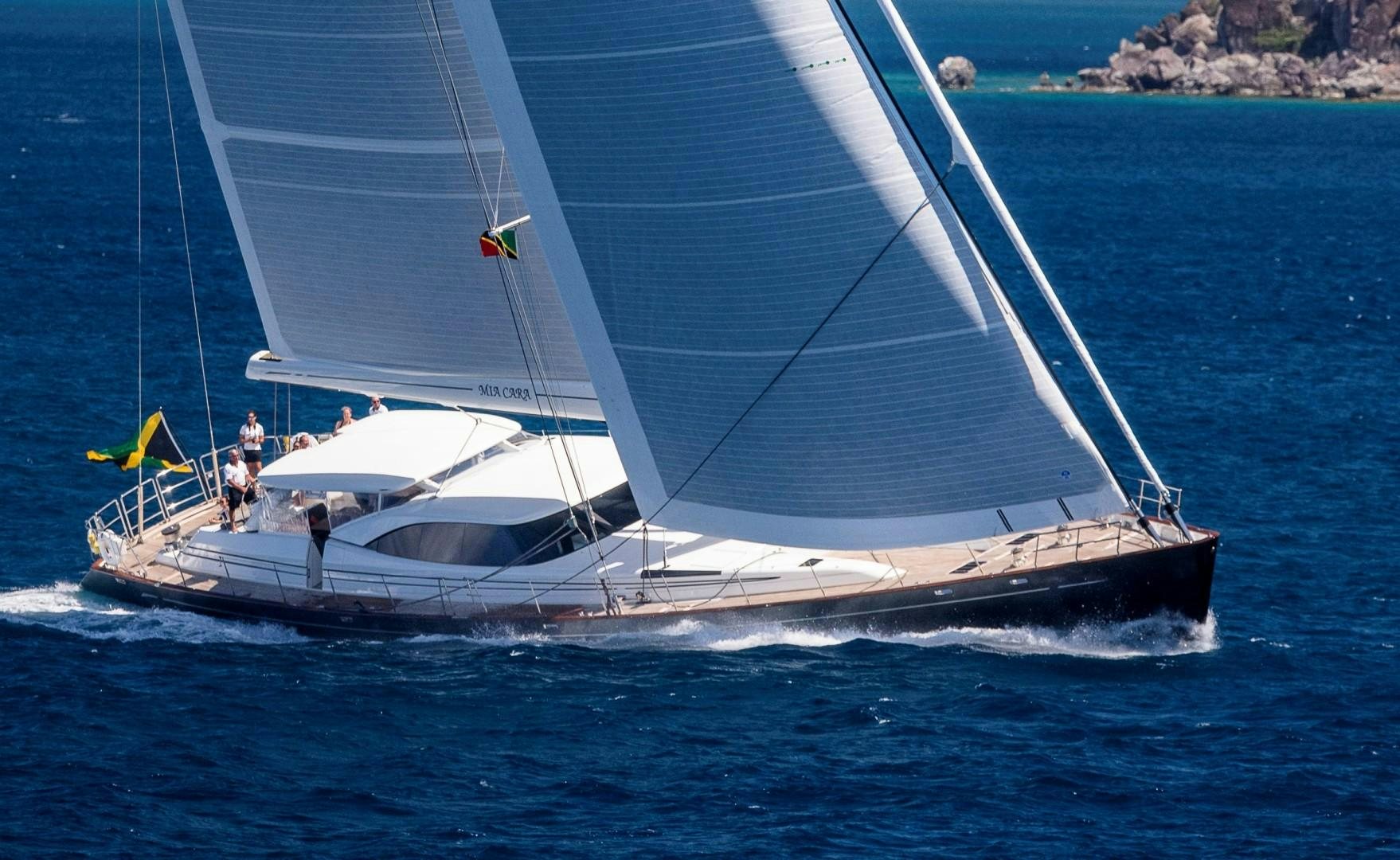 a boat on the water aboard MIA CARA Yacht for Sale