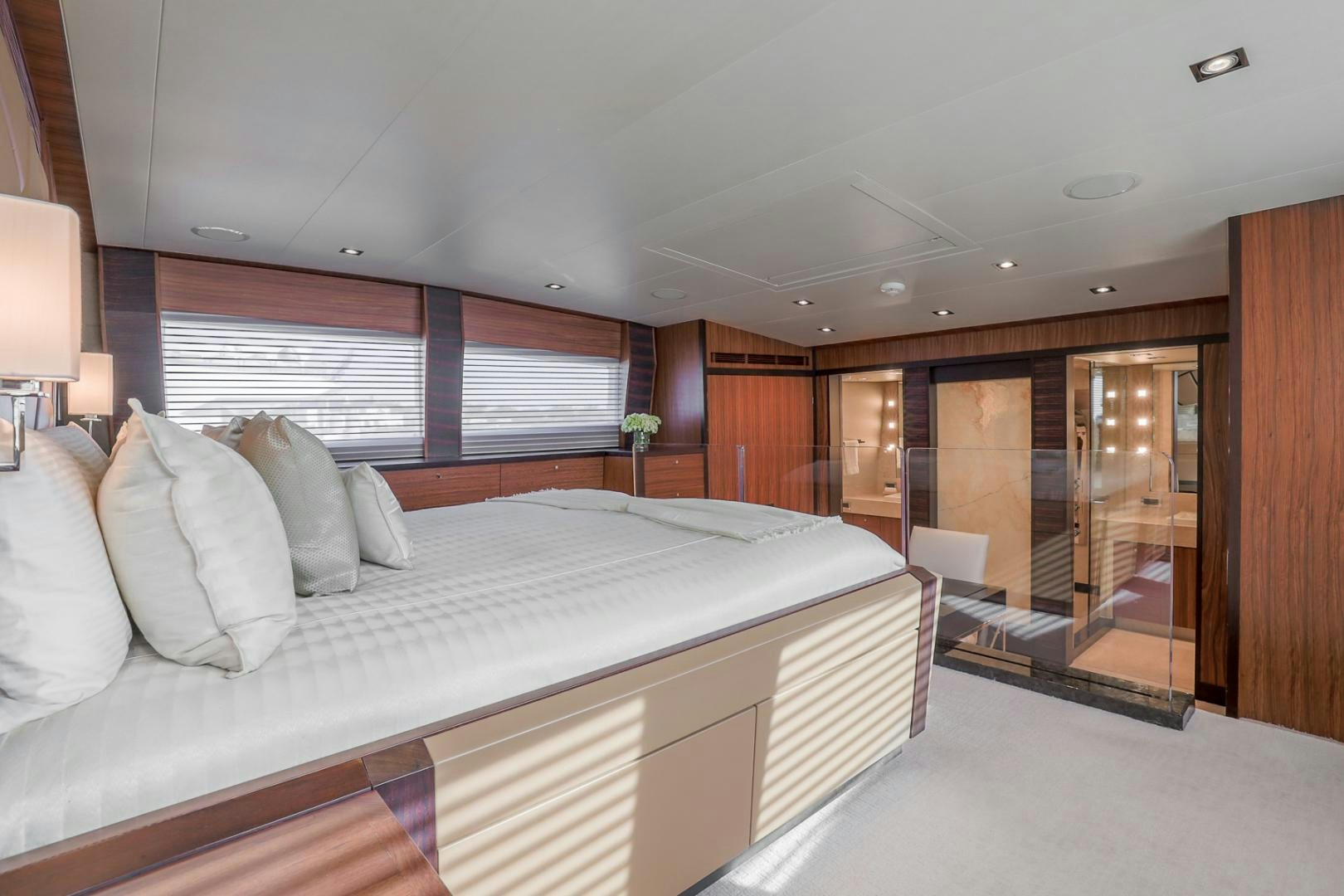 a bed in a room aboard FUGITIVE *NAME RESERVED* Yacht for Sale
