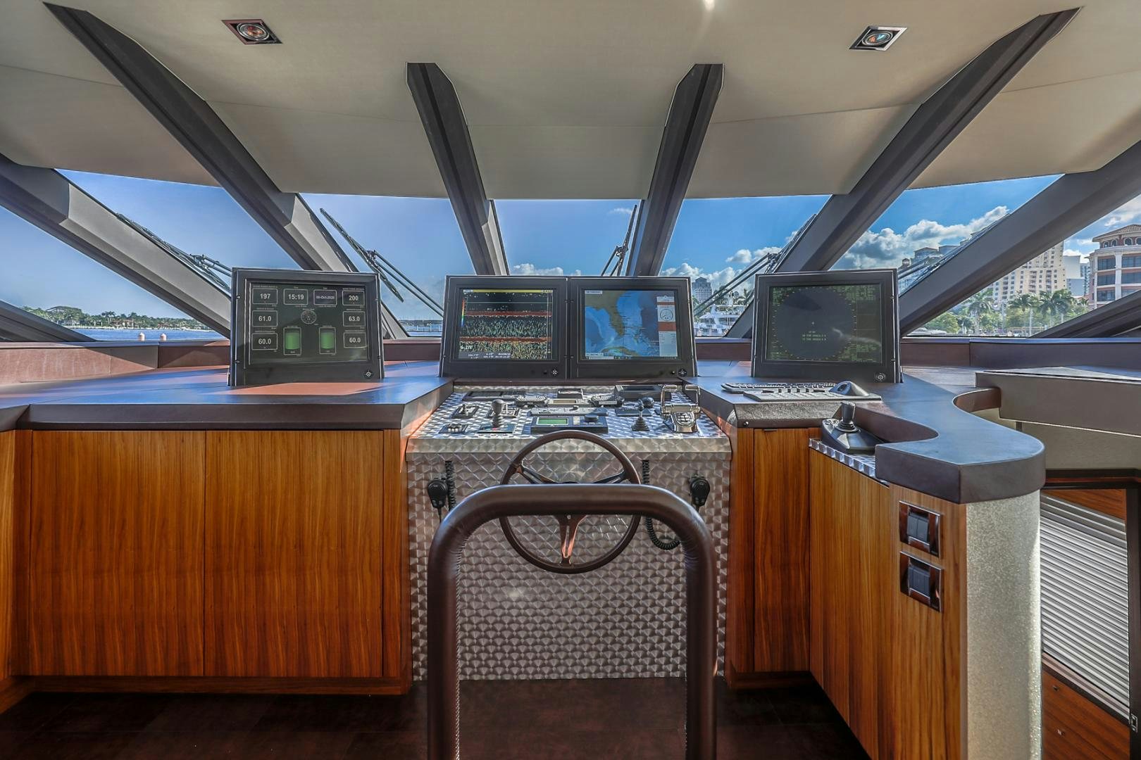 a vehicle with computers and monitors aboard FUGITIVE *NAME RESERVED* Yacht for Sale