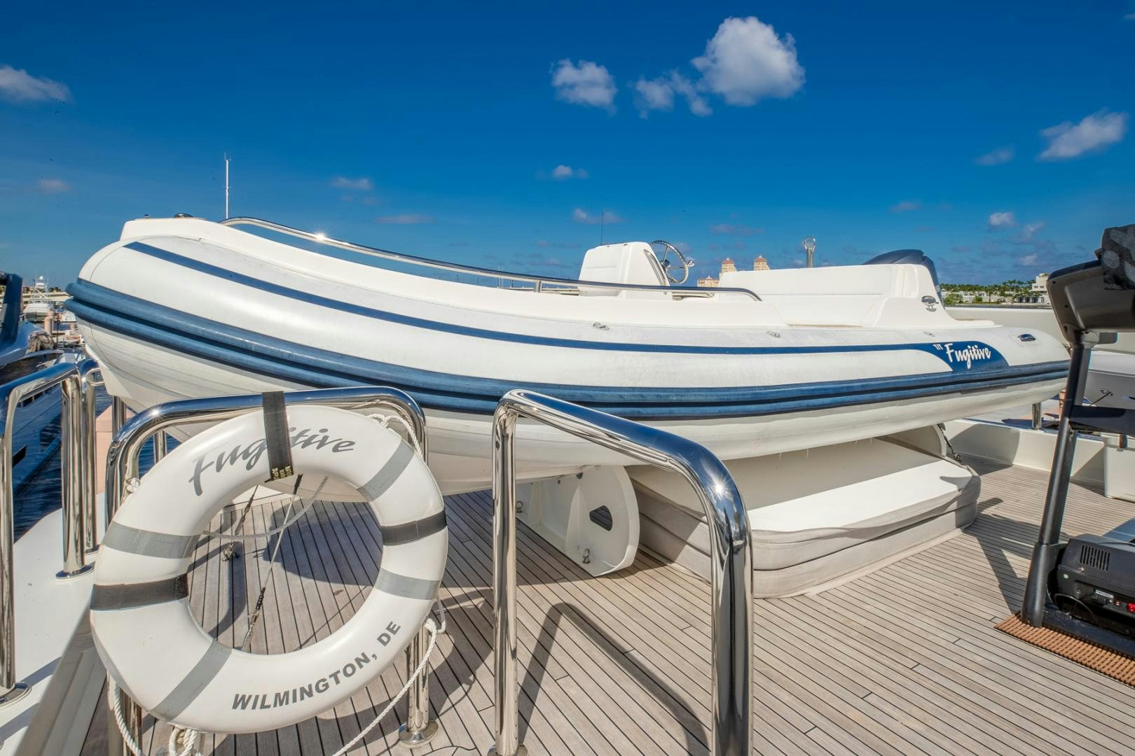 a boat on the water aboard FUGITIVE *NAME RESERVED* Yacht for Sale