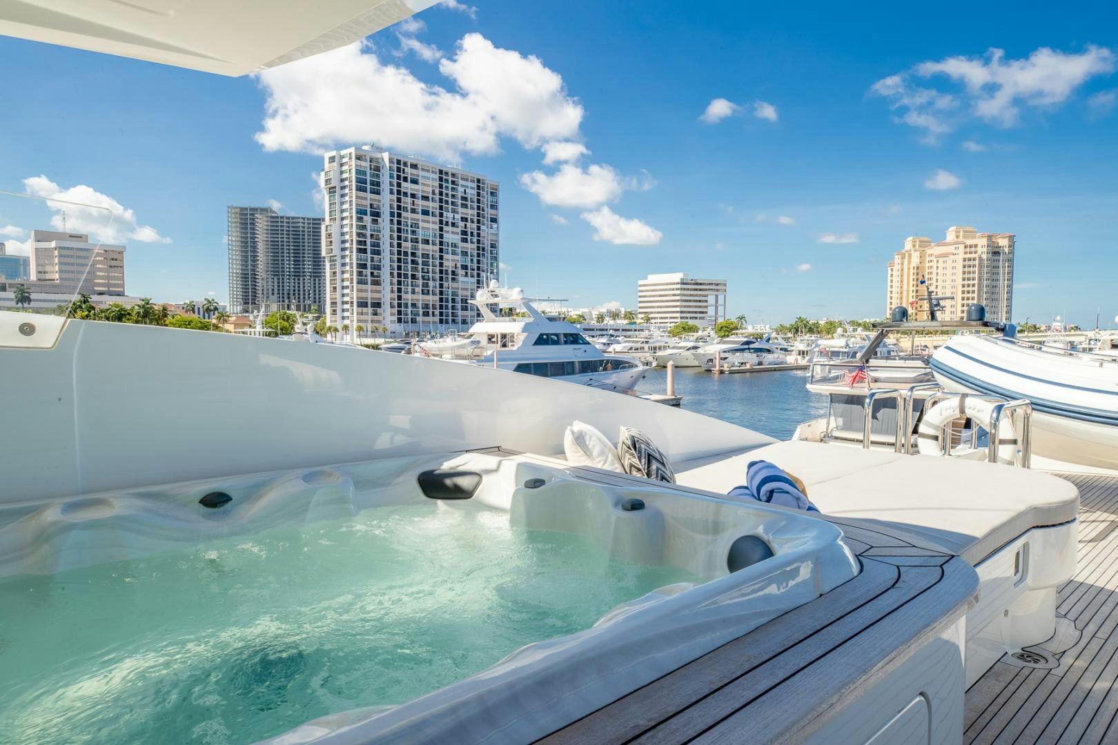 a group of boats in a harbor aboard FUGITIVE *NAME RESERVED* Yacht for Sale