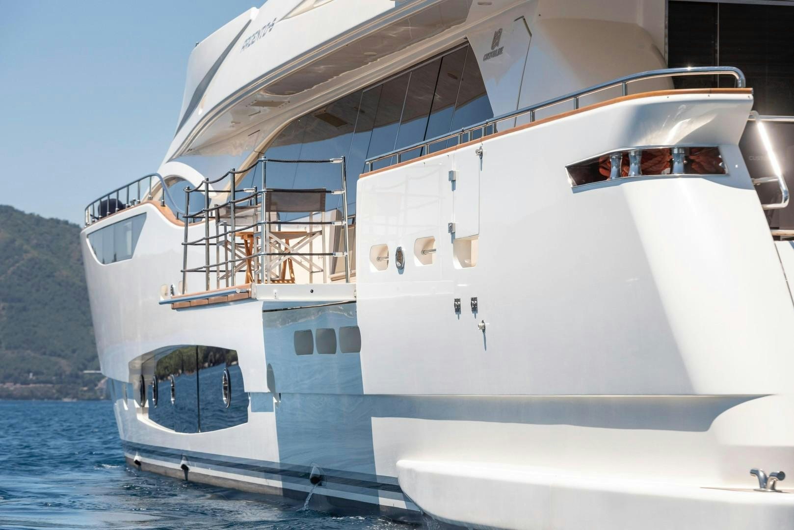 a large white boat in the water aboard ARGENTO Yacht for Sale