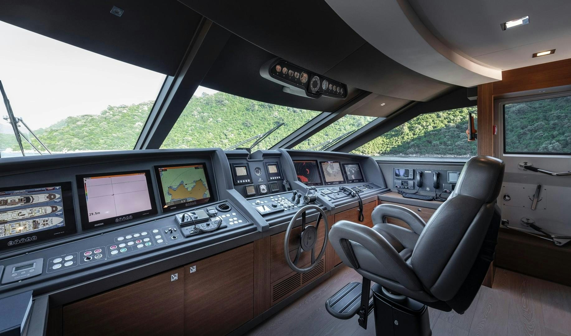 inside of a car aboard ARGENTO Yacht for Sale