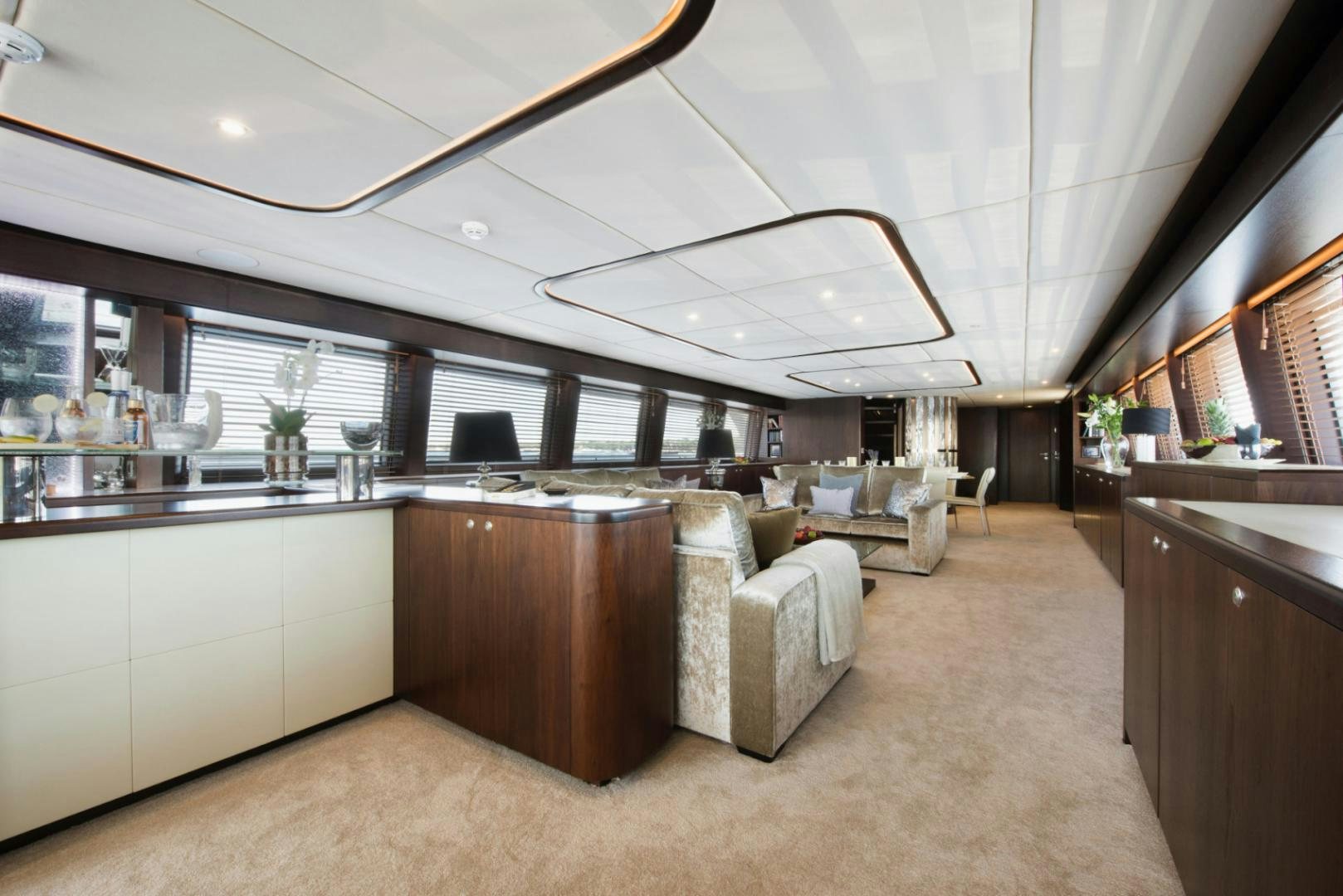 a large open office space aboard CRYSTAL Yacht for Sale