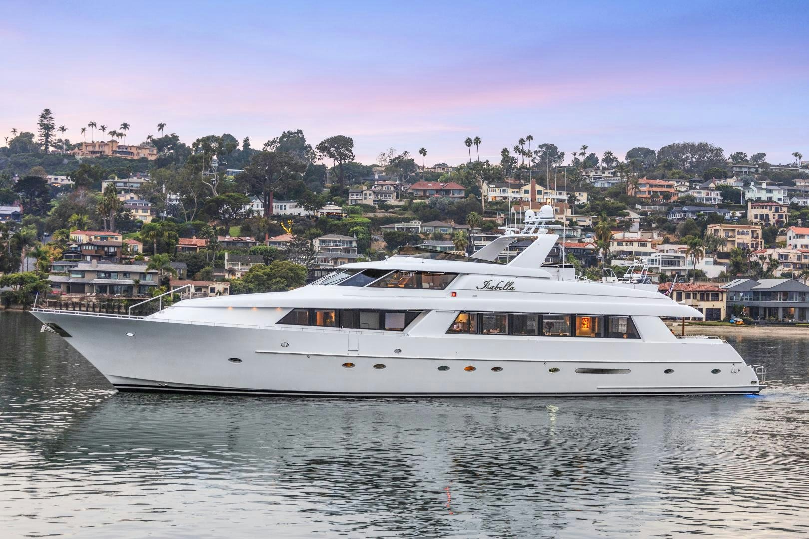 a white yacht in the water aboard ISABELLA Yacht for Sale