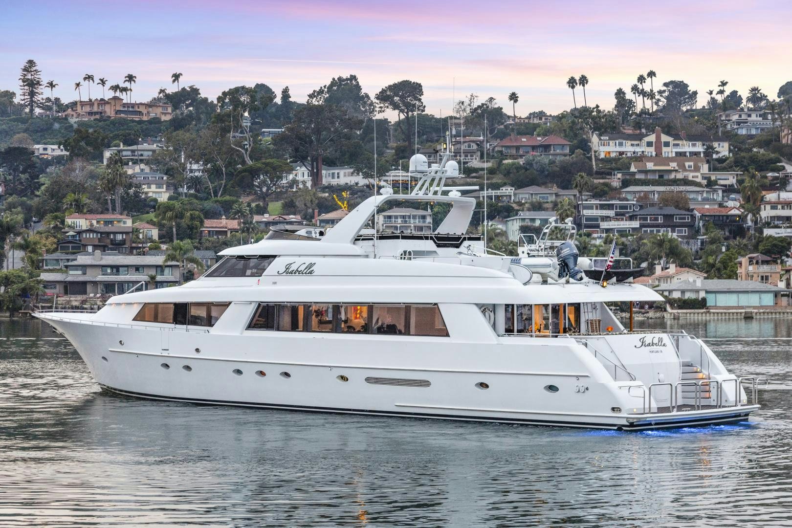 a white boat on water aboard ISABELLA Yacht for Sale