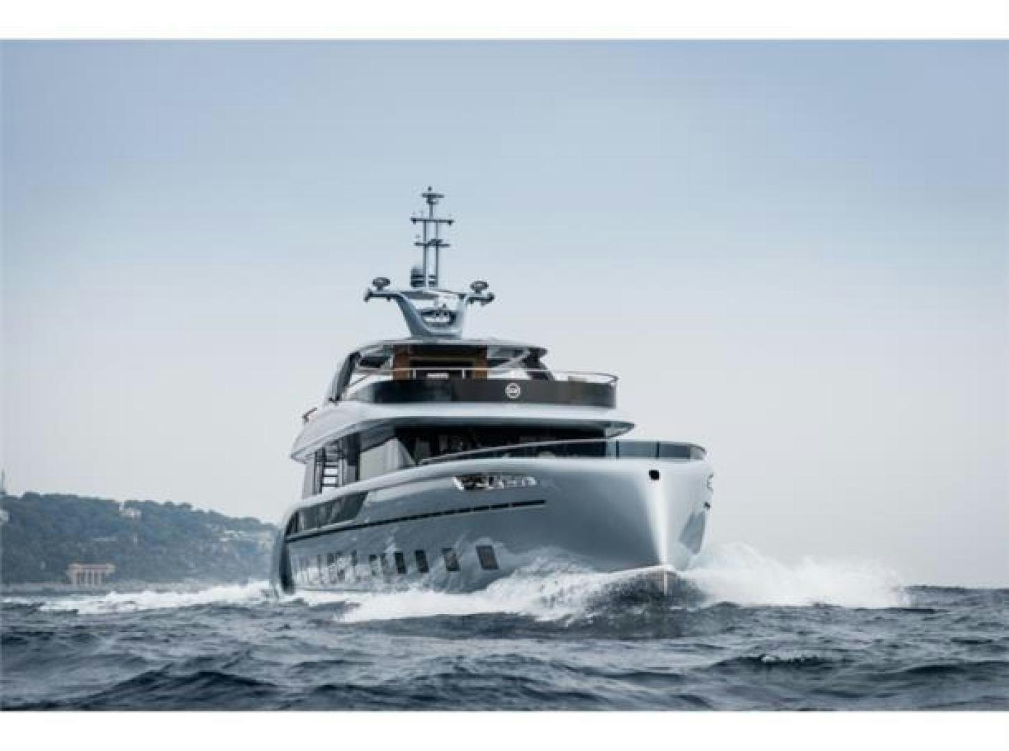 a boat on the water aboard GTT 115 HYBRID Yacht for Sale