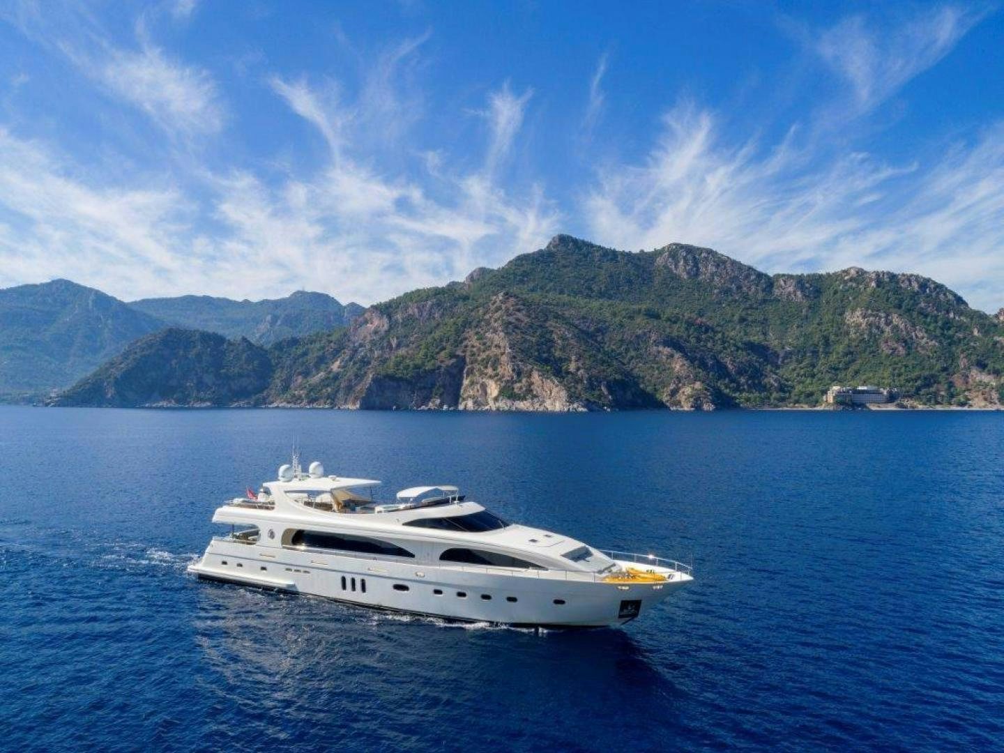 a boat in the water aboard M&M Yacht for Sale