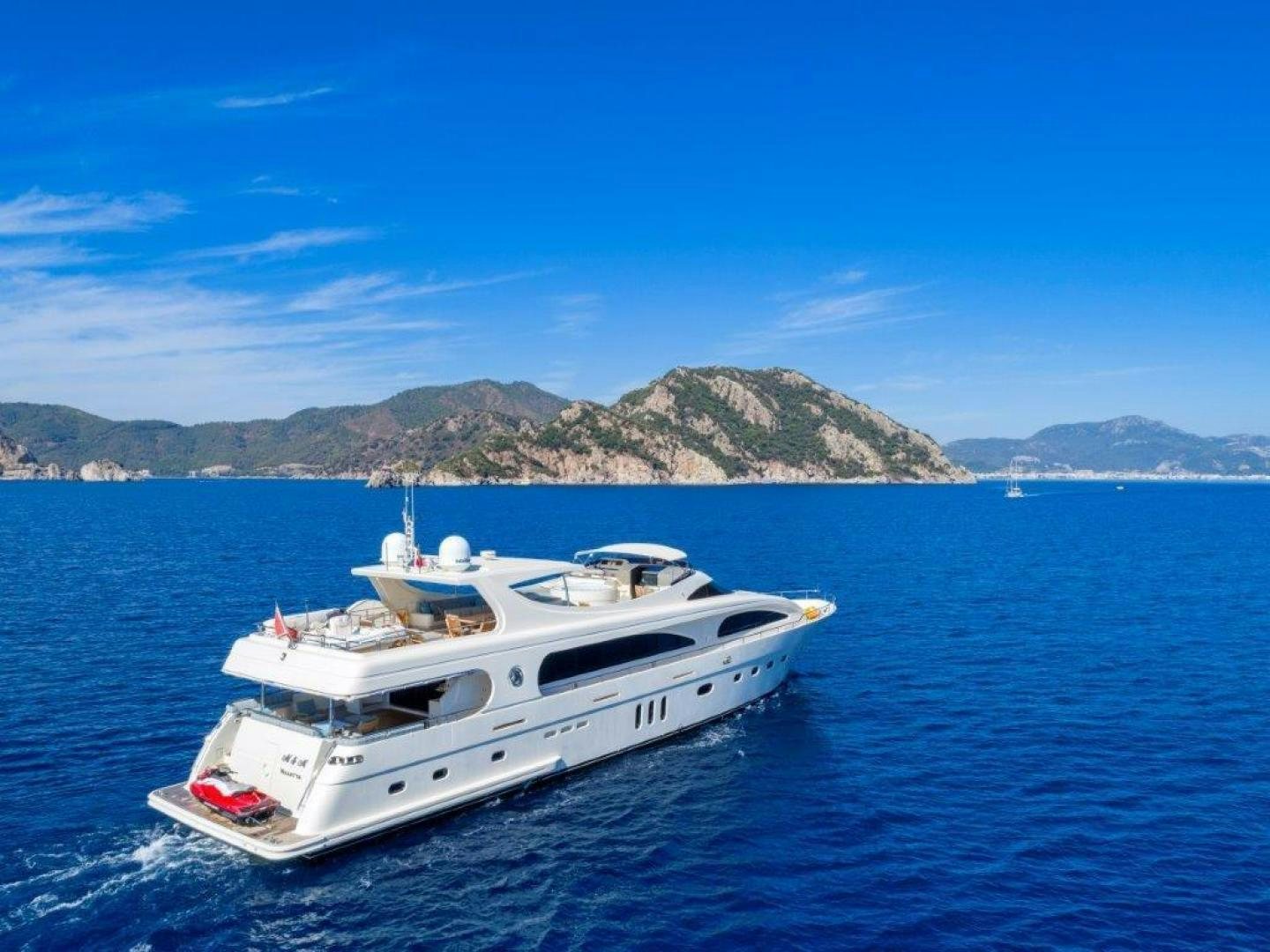 a boat on the water aboard M&M Yacht for Sale