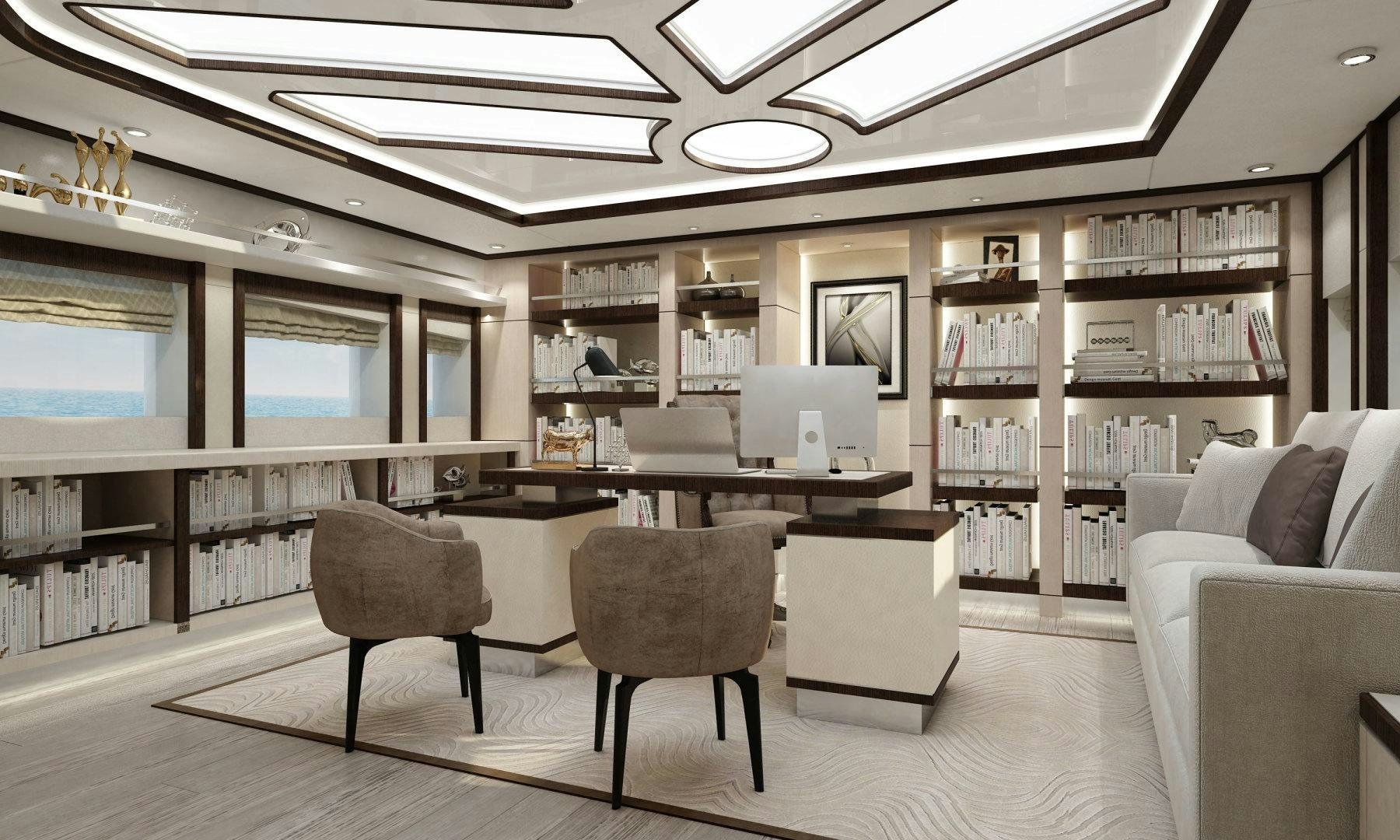 a room with a desk and a chair aboard ASTERIA 112/04 Yacht for Sale