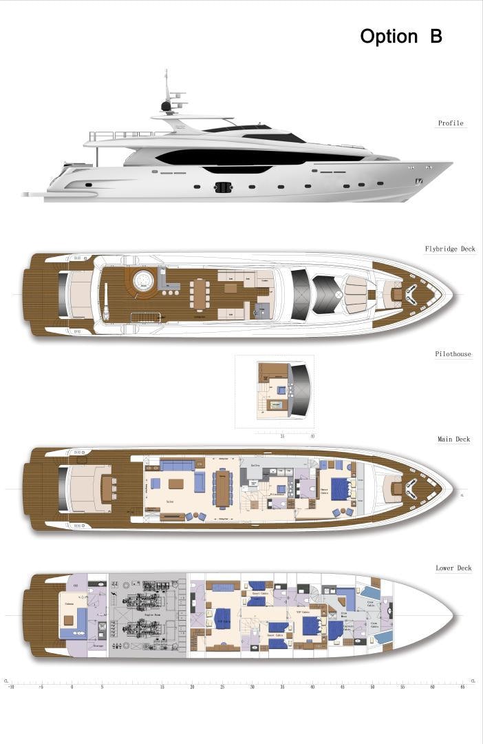 diagram, engineering drawing aboard ASTERIA 112/04 Yacht for Sale