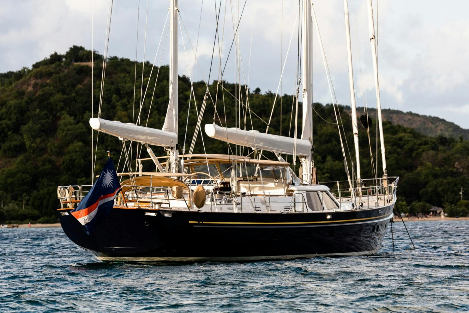 a boat on the water aboard BLUE TOO Yacht for Sale