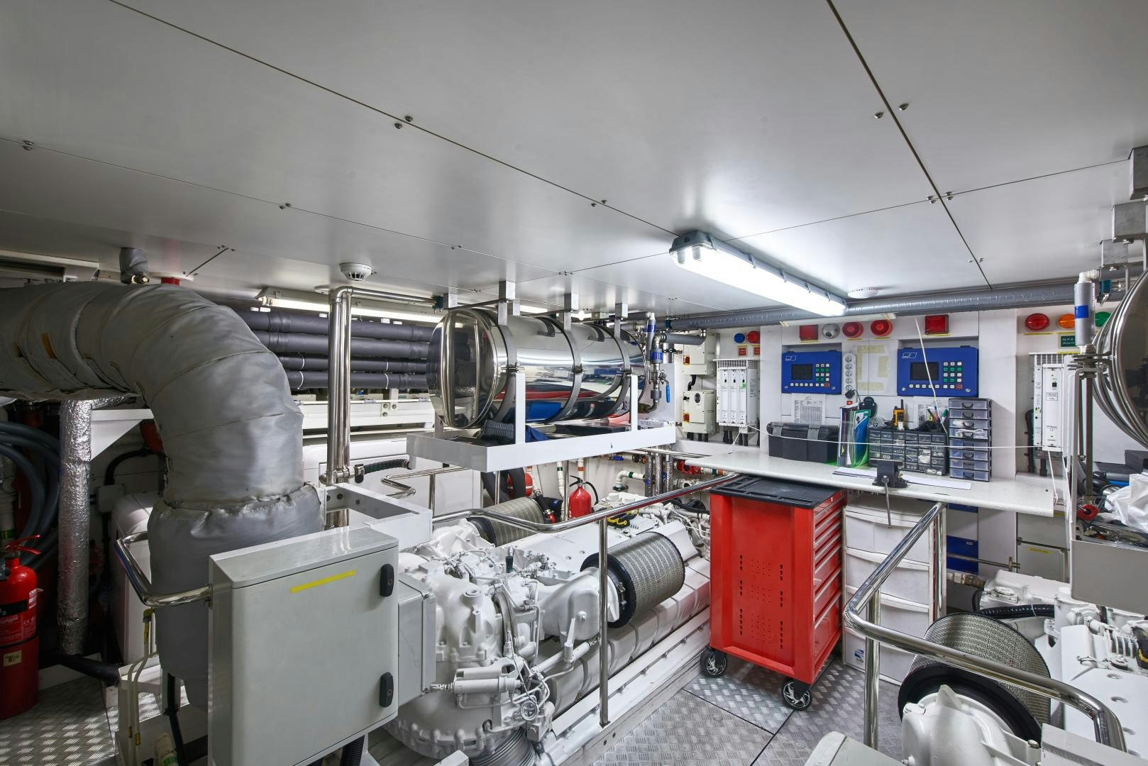 a room with machinery and equipment aboard BLACK AND WHITE Yacht for Sale