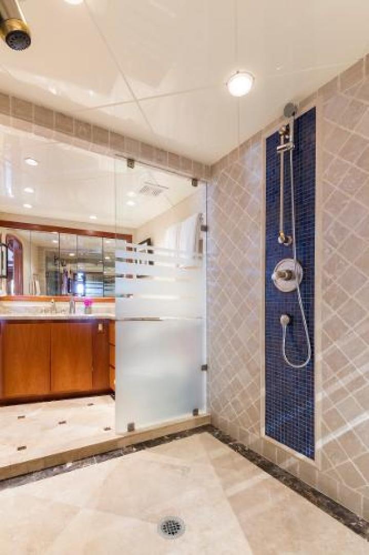a shower unit in a bathroom aboard IL CAPO Yacht for Sale