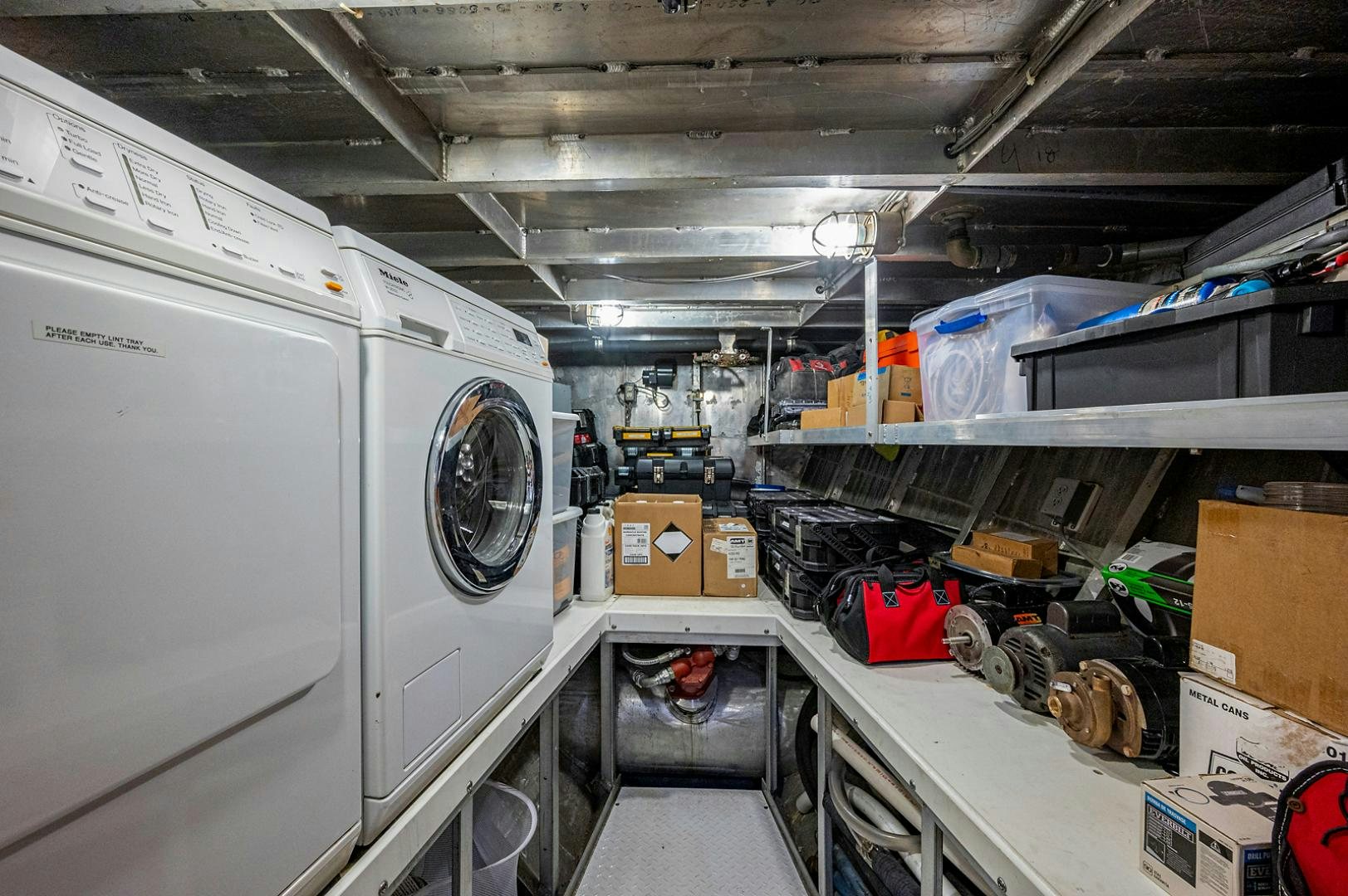 a large room with machinery aboard CHANTICLEER Yacht for Sale