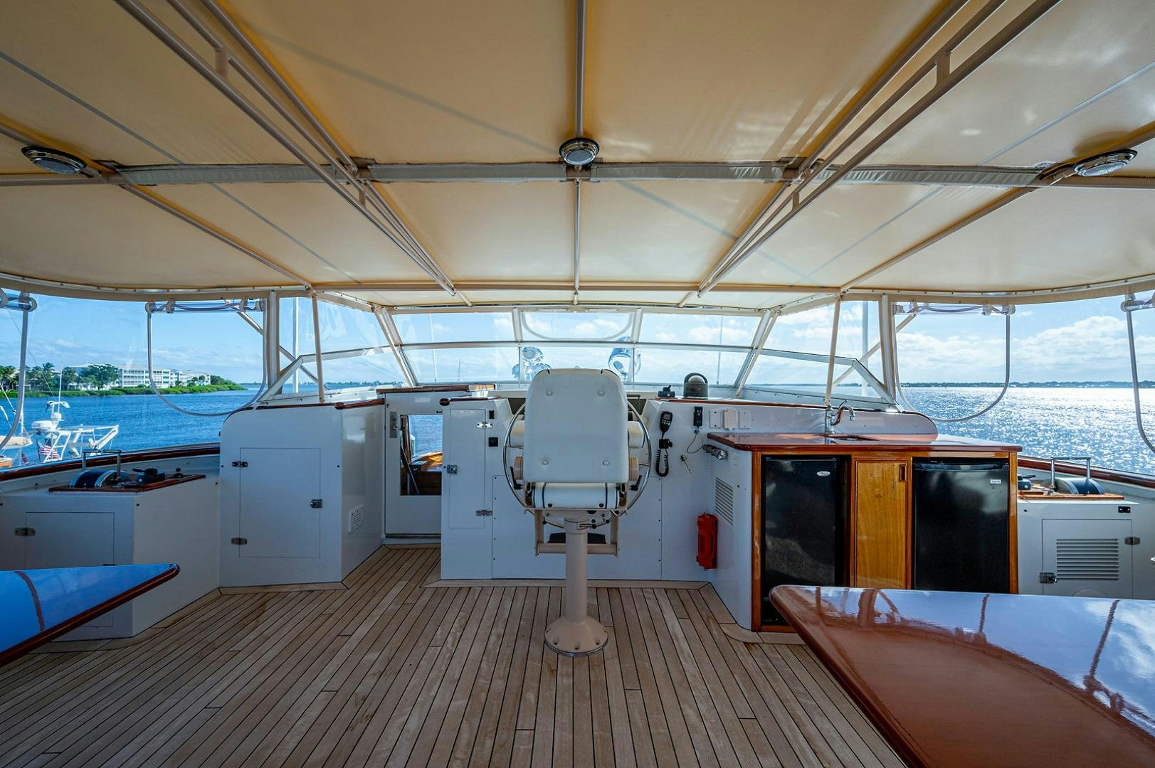 a boat in a large body of water aboard CHANTICLEER Yacht for Sale
